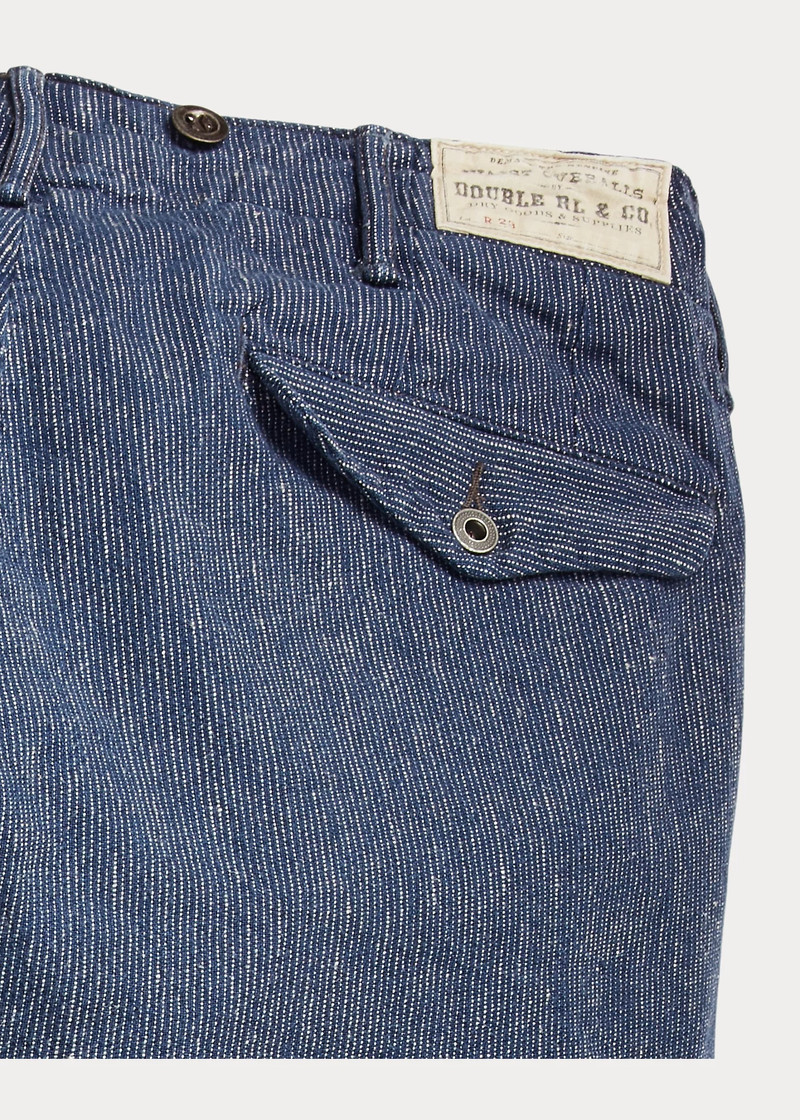 パンツ RRL indigo officers pants 100% cotton RRL by Ralph Lauren Indigo Linen-Cotton Officer's Pant - 648408