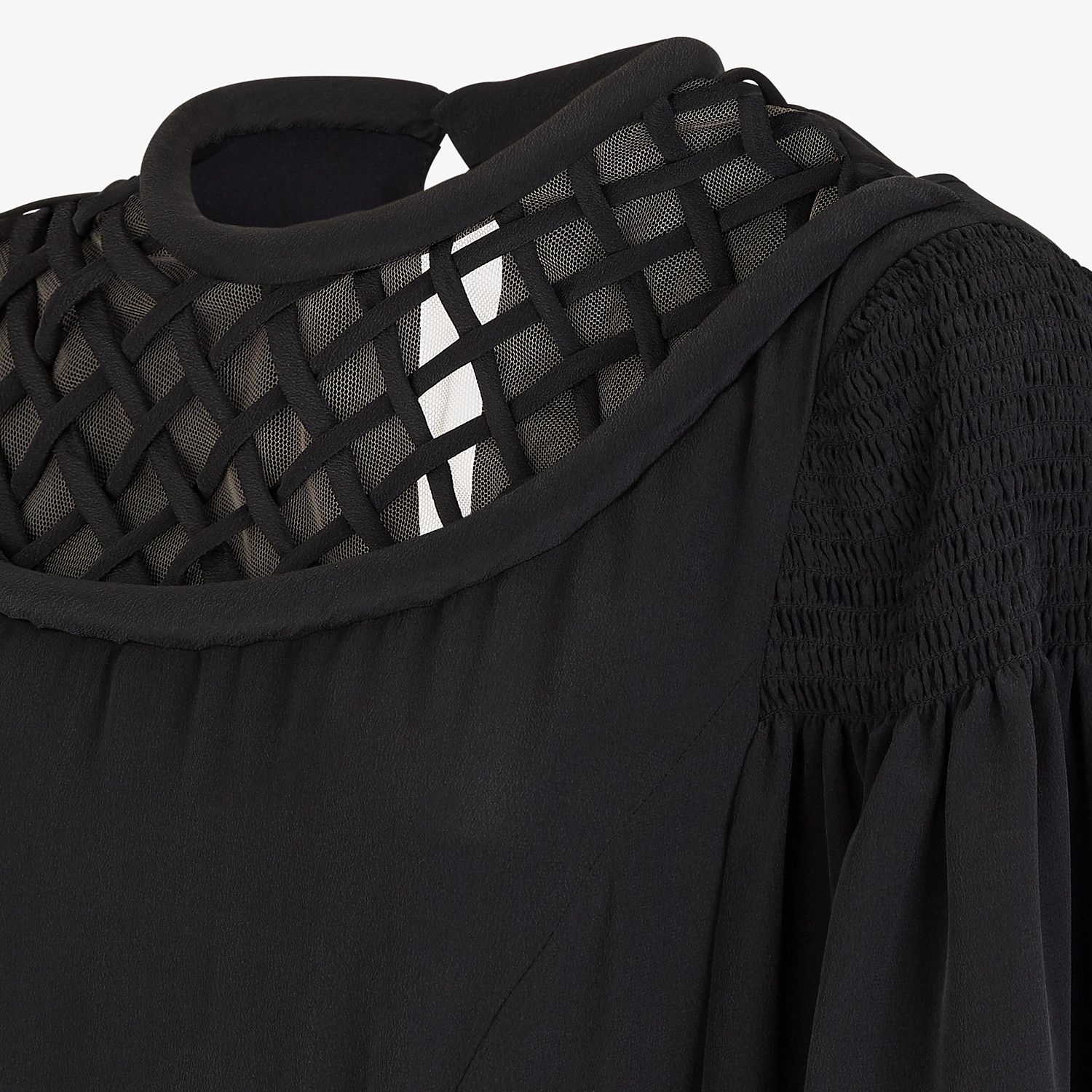 Black crêpe de chine dress - 3