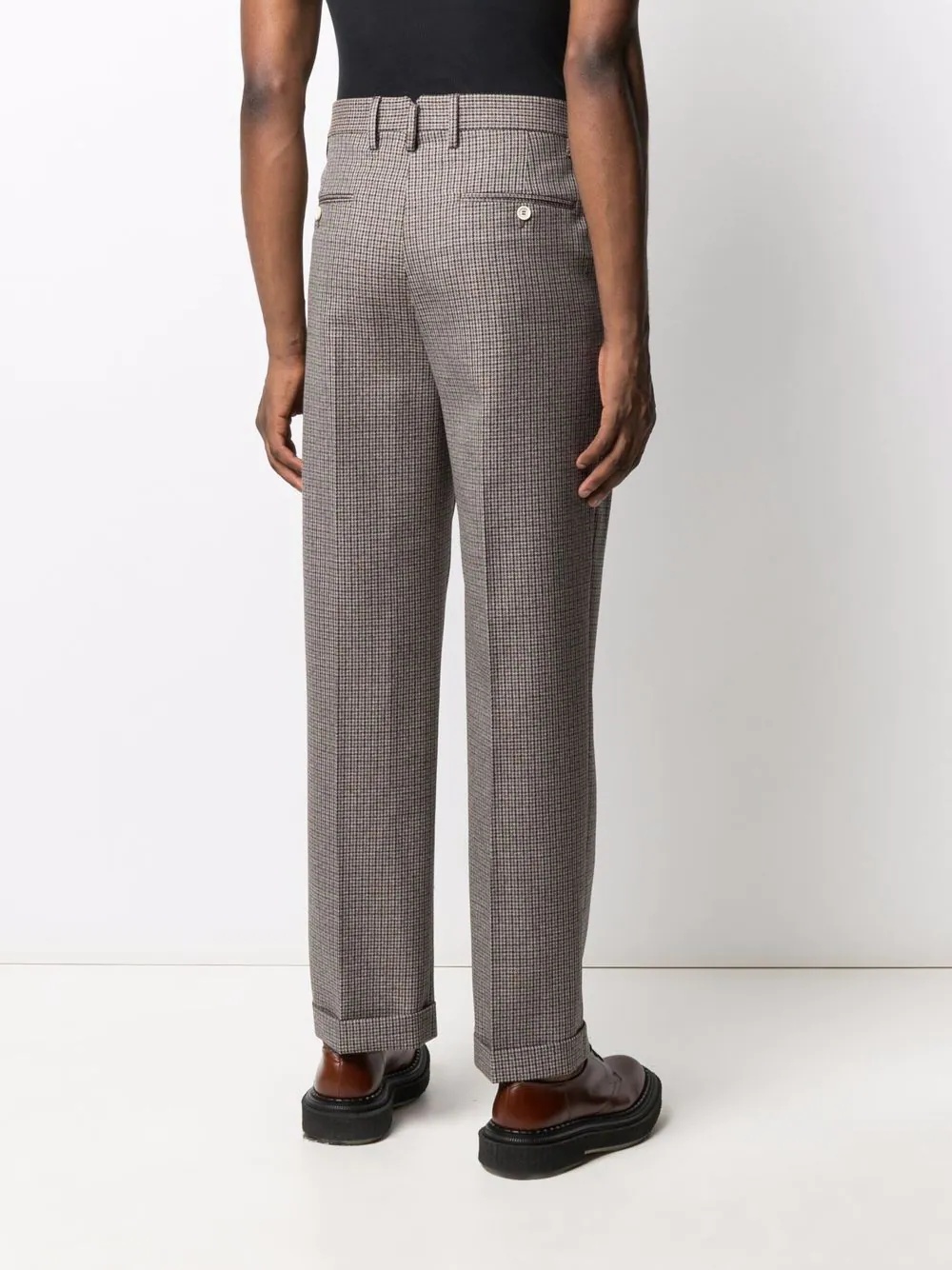 Houndstooth print trousers - 4