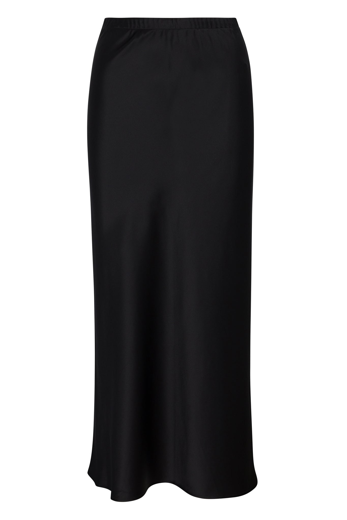BLACK SILK BIAS MAXI SKIRT - 8