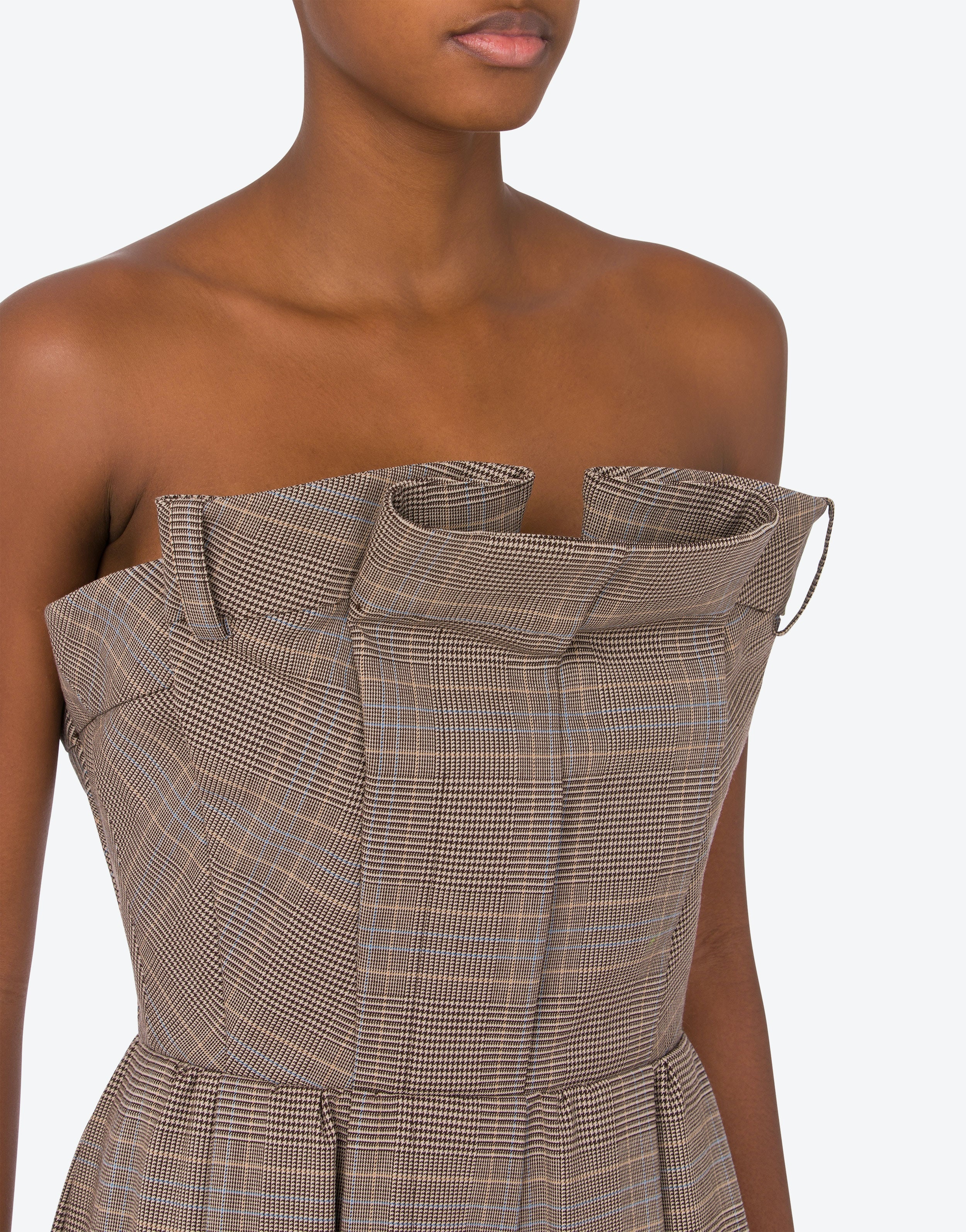 GLEN PLAID CORSET JUMPSUIT - 4