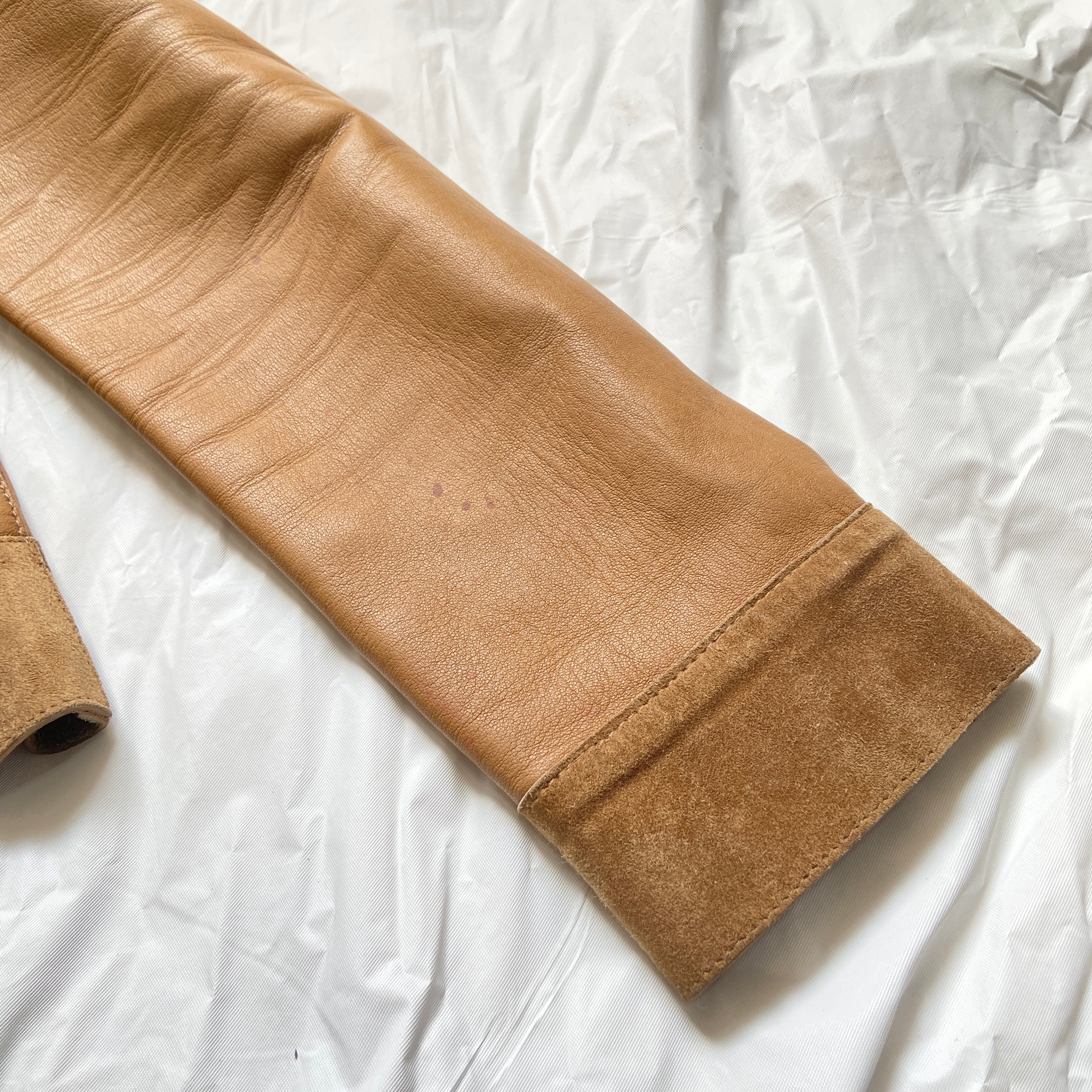 Gucci fall 2001 Tom Ford beige gold zip leather jacket - 9