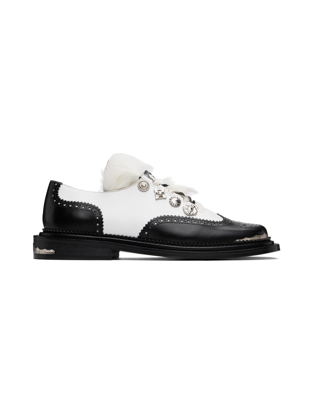 Black & White Leather Derbys - 1