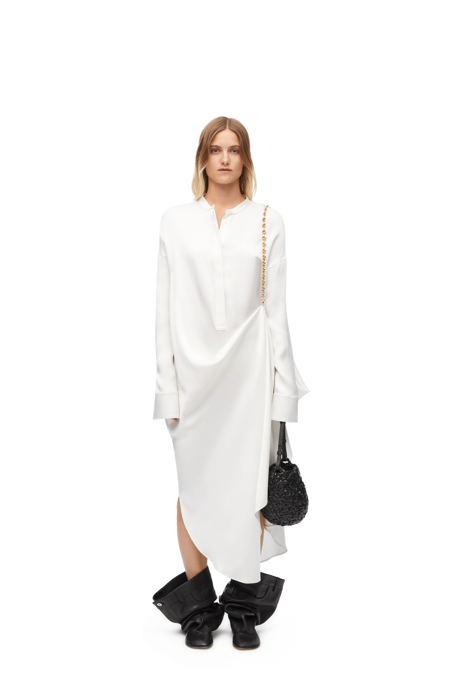 Chain shirt dress in silk - 2