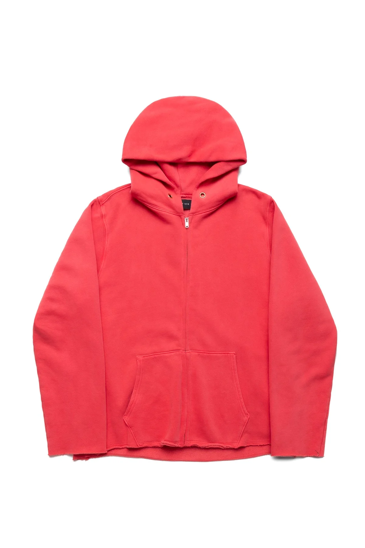 Heavyweight Raw Zip Hoodie - Washed Crimson - 1