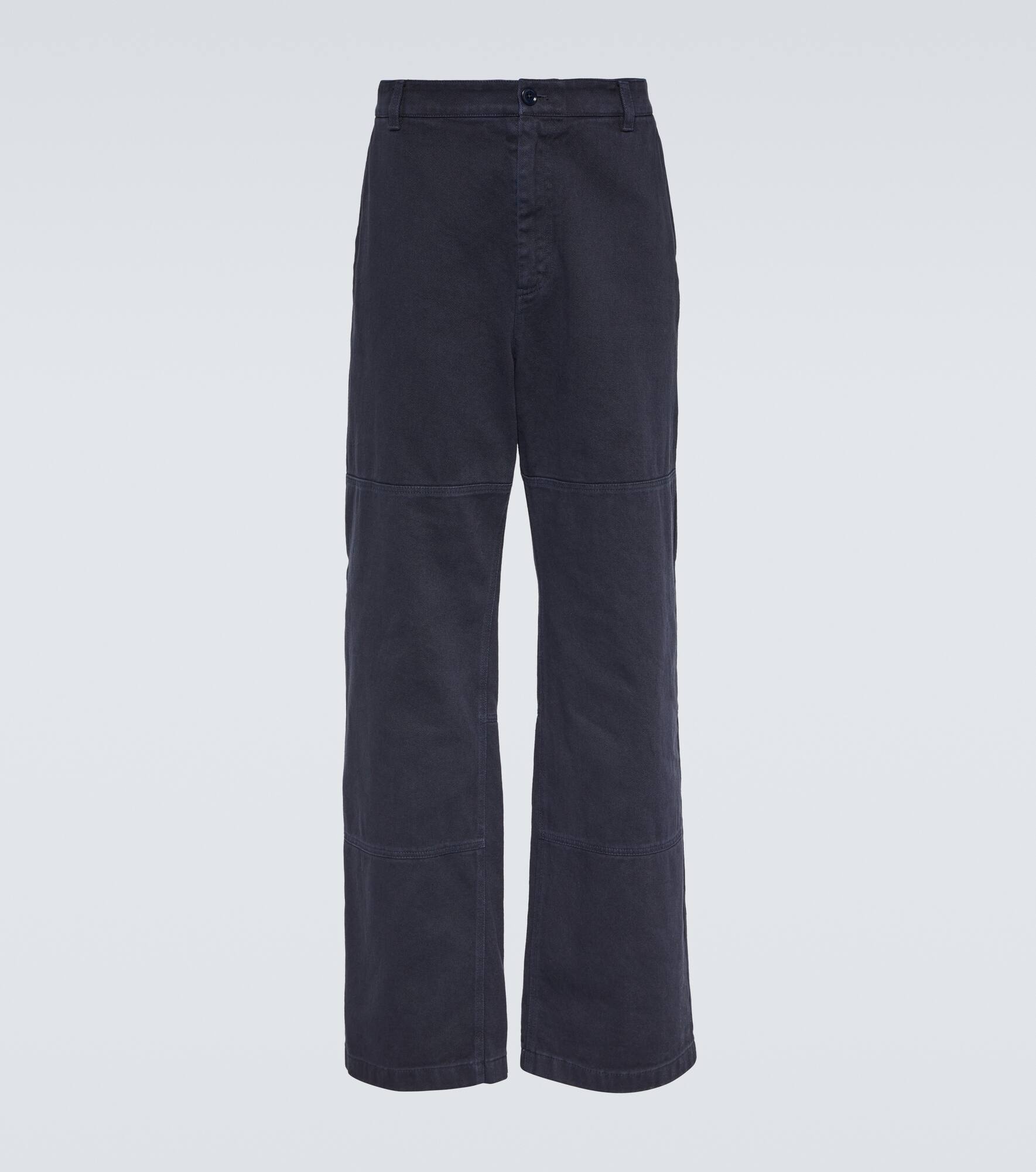 Mid-rise straight cotton pants - 1
