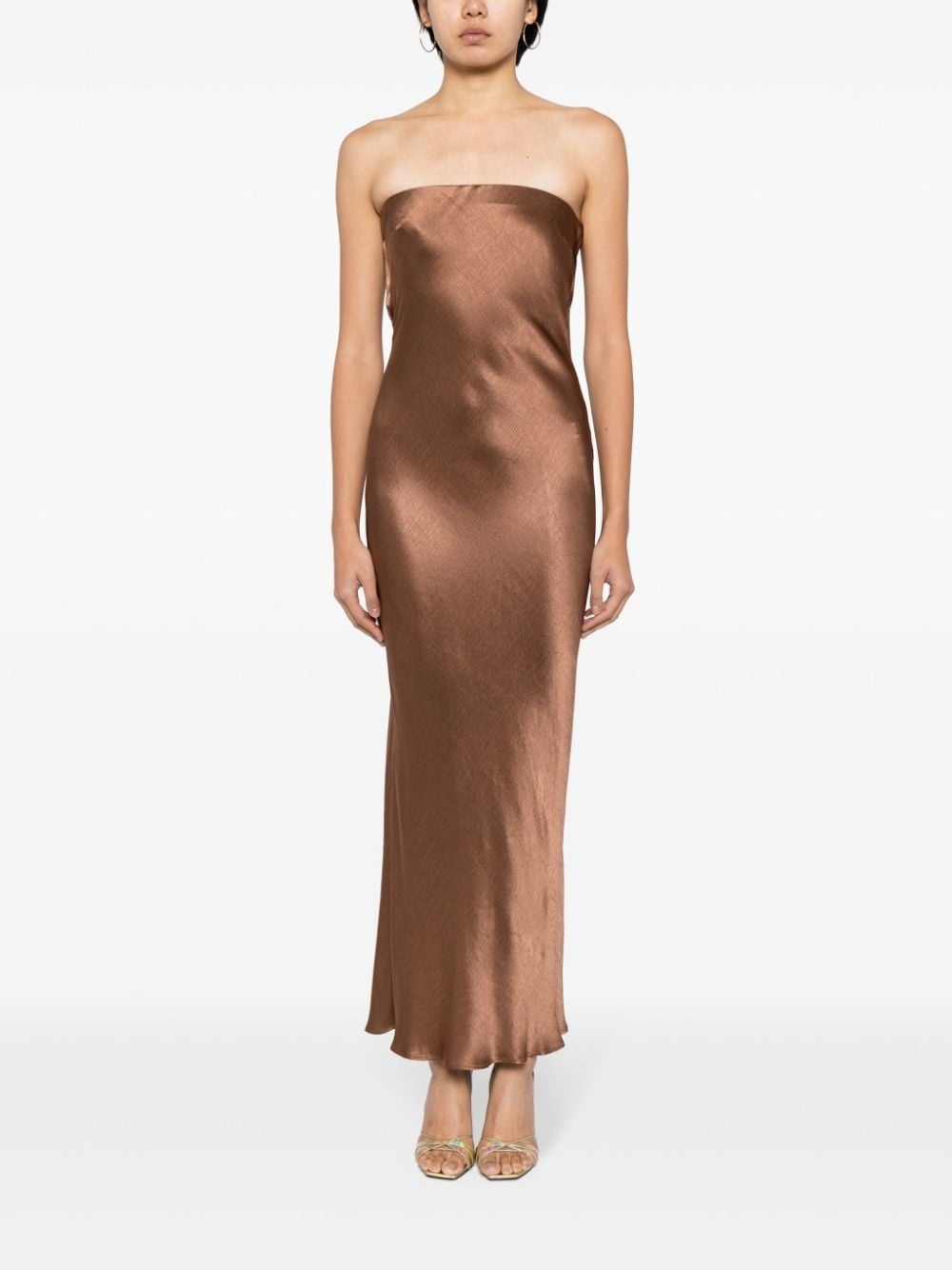 Moon Dance satin strapless dress - 3
