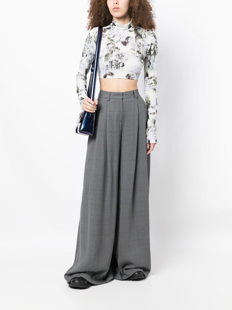 Off-White checked wide-leg trousers outlook