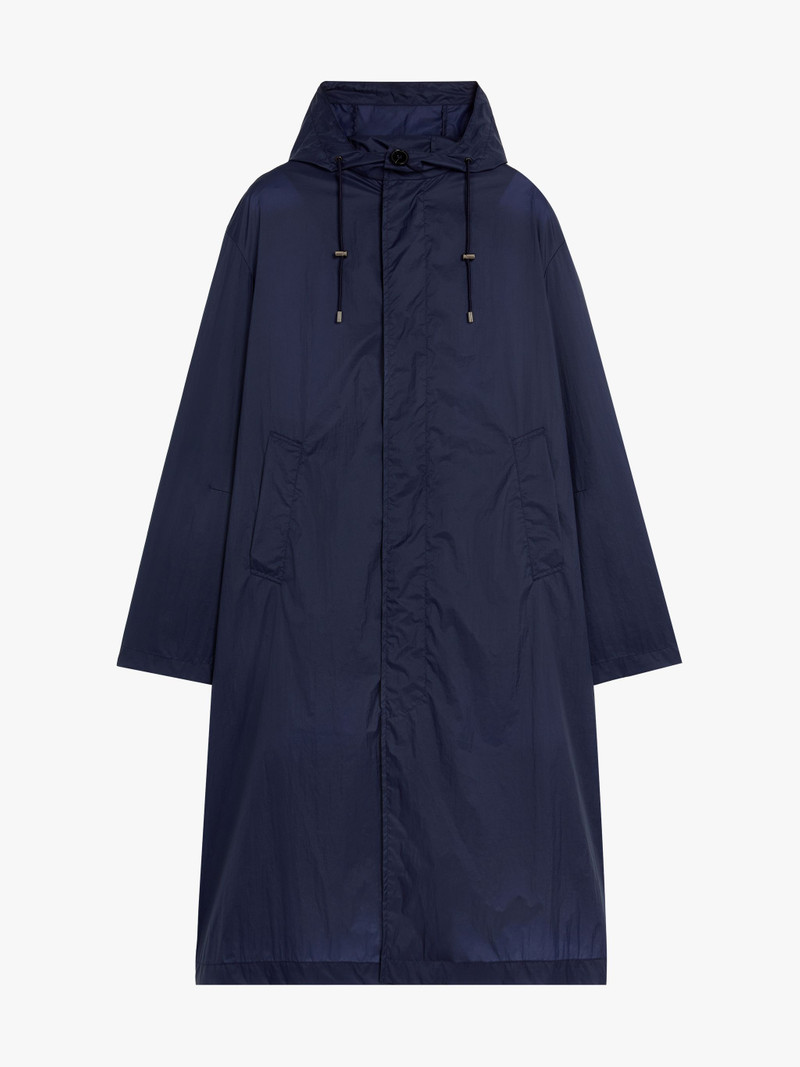 WOLFSON NAVY NYLON HOODED COAT | GMM-219 1