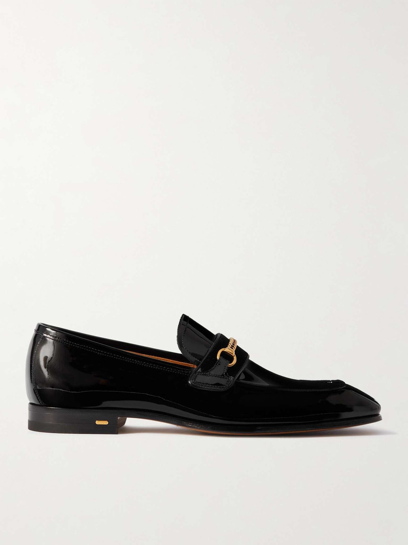 Bailey Embellished Patent-Leather Penny Loafers 1