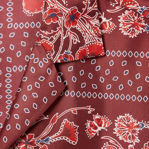 Printed silk twill bowling shirt - 6