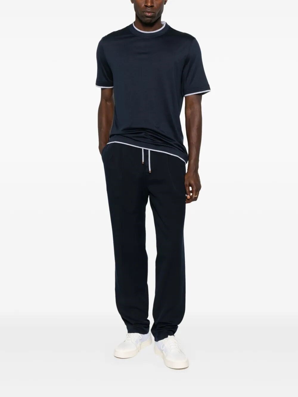 Crew-Neck T-Shirt With Faux-Layering - 2