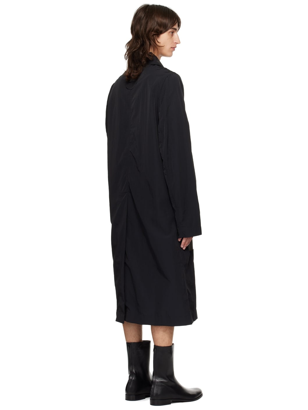 Black Wet Collage Coat - 3