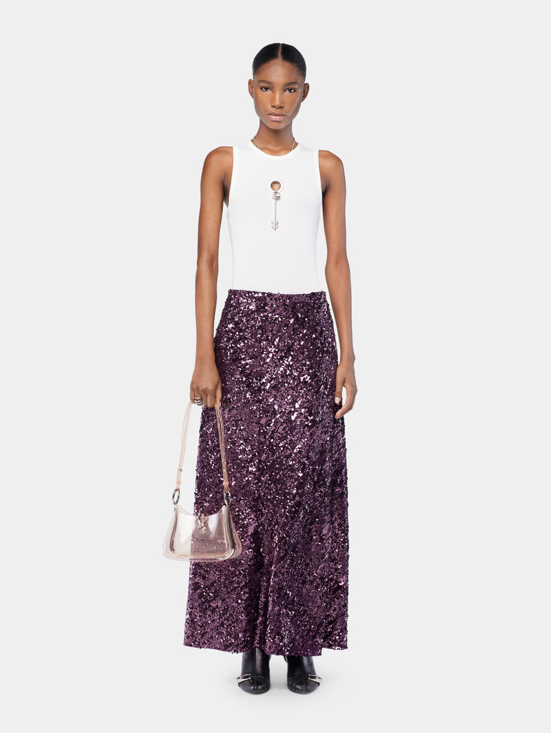 rabanne MIDI SKIRT IN JERSEY WITH SEQUIN DETAILS outlook