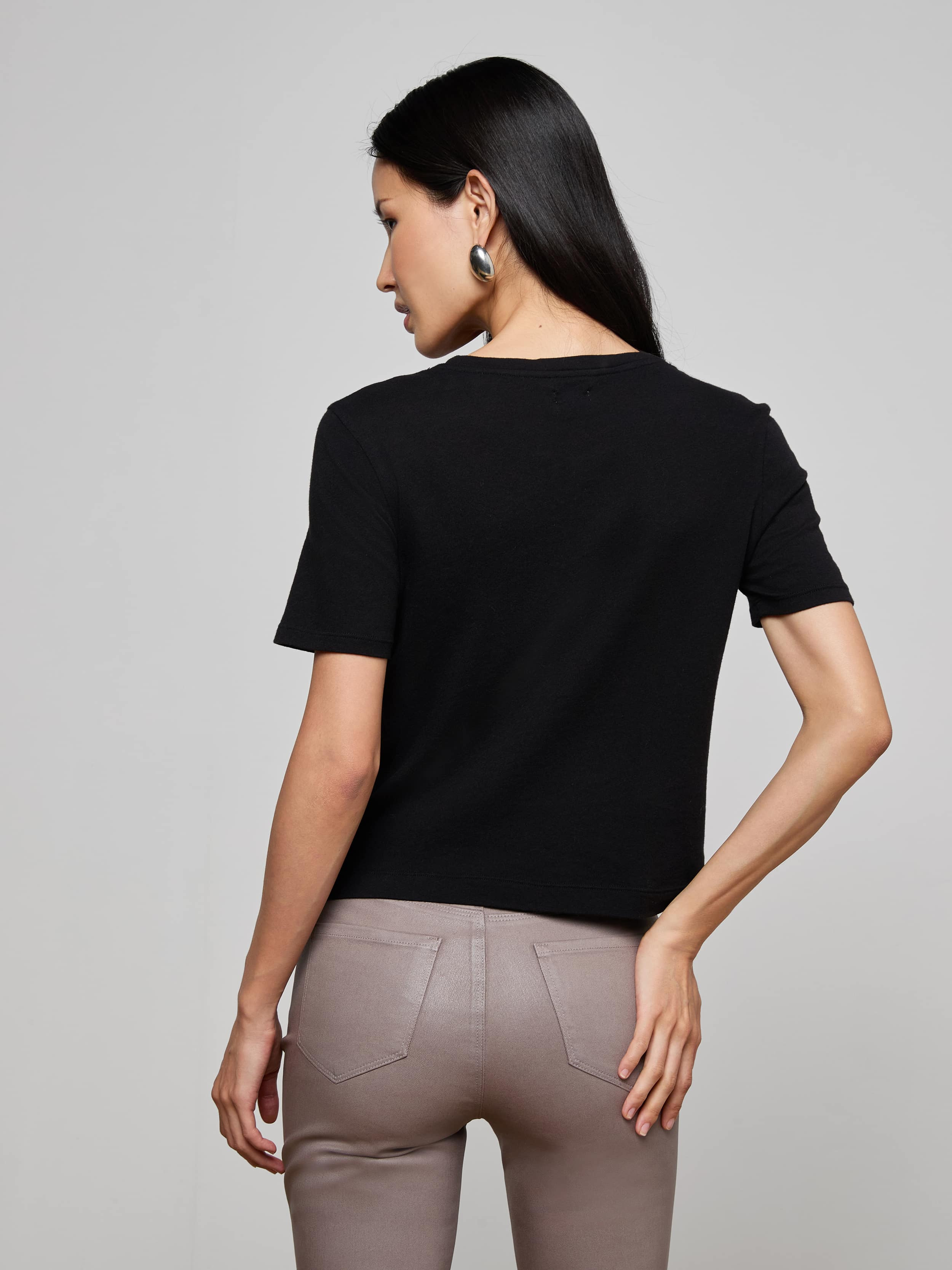 Stormy Cropped Cotton Tee - 5