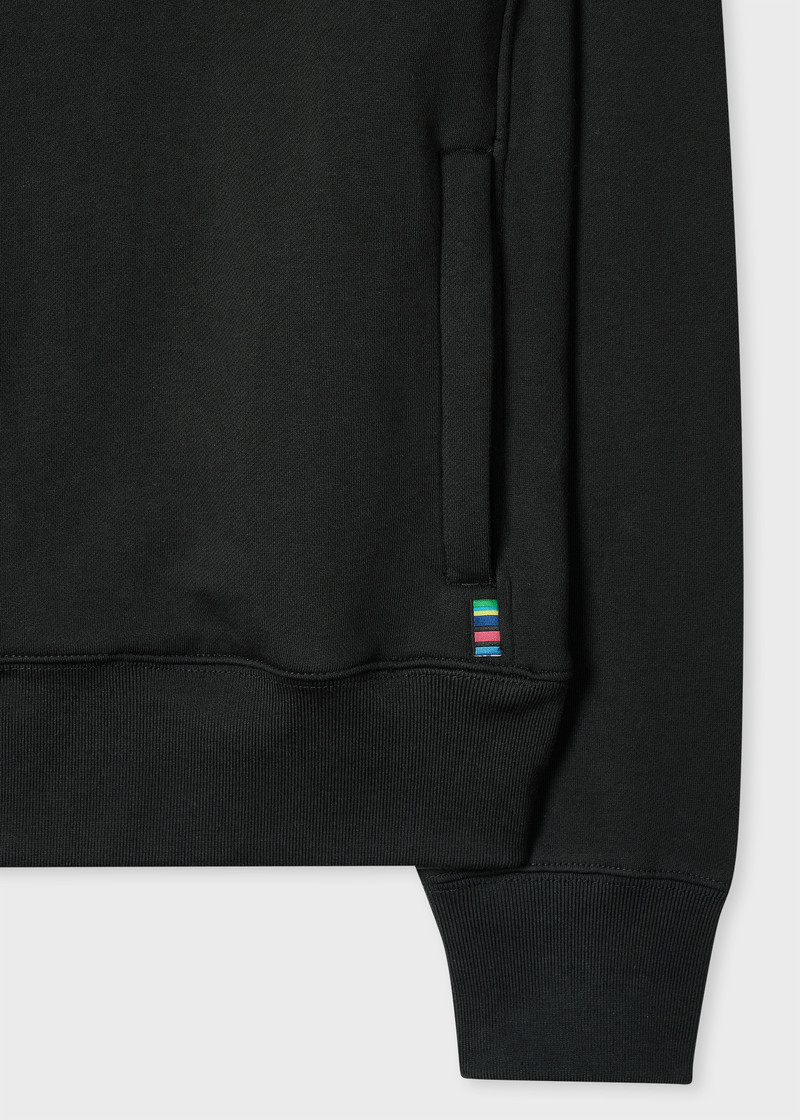 Paul Smith Black 'Sports Stripe' Jersey Bomber Jacket outlook