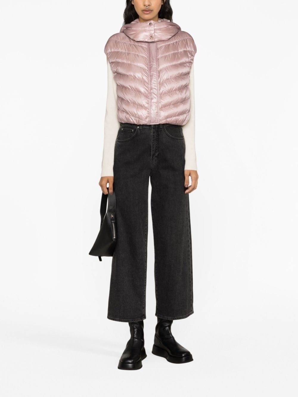 cropped down gilet - 2