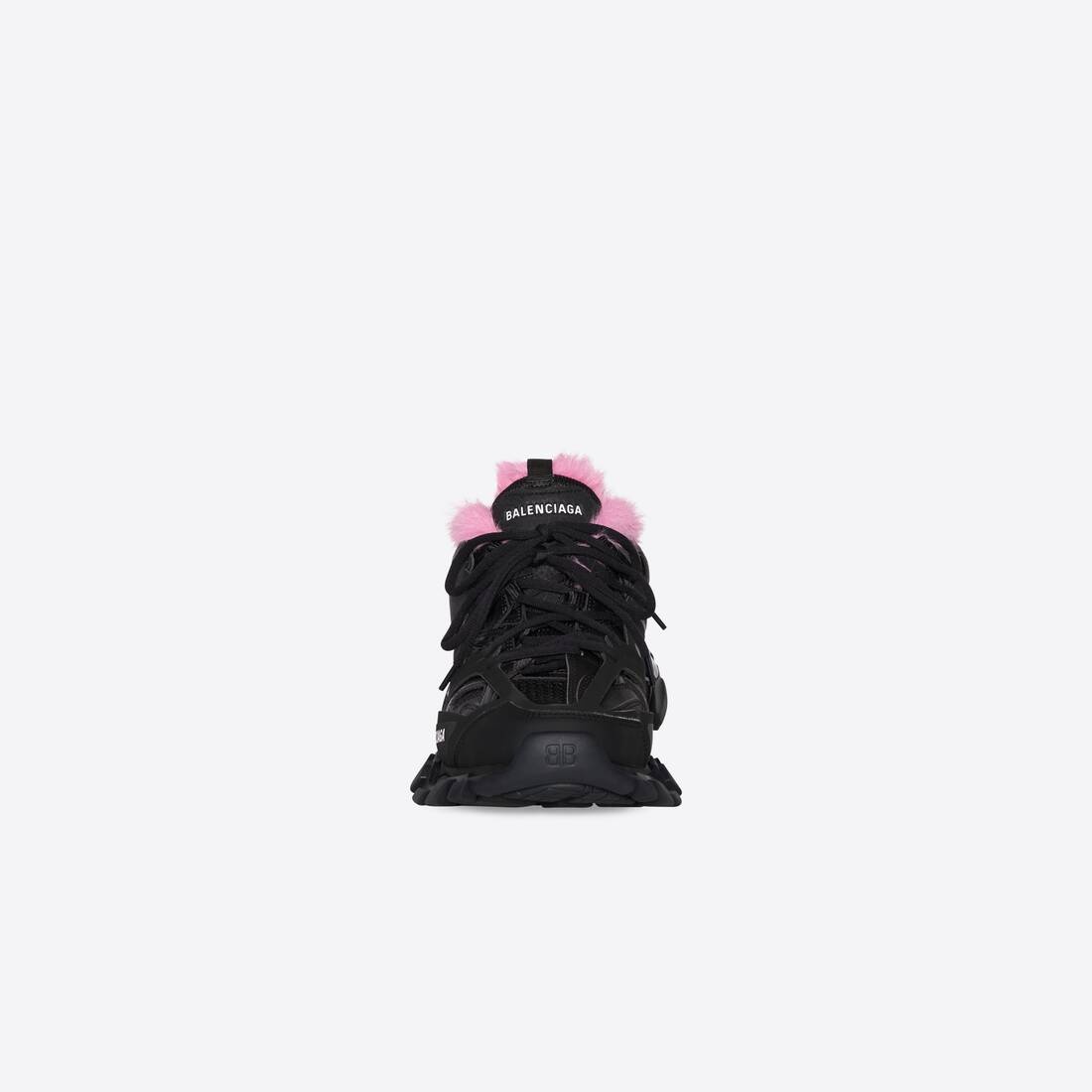 Women's Track Sneaker Fake Fur in Black - 3