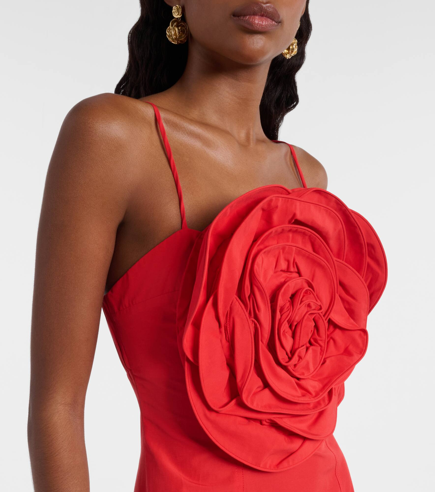Floral-appliqué balloon minidress - 4