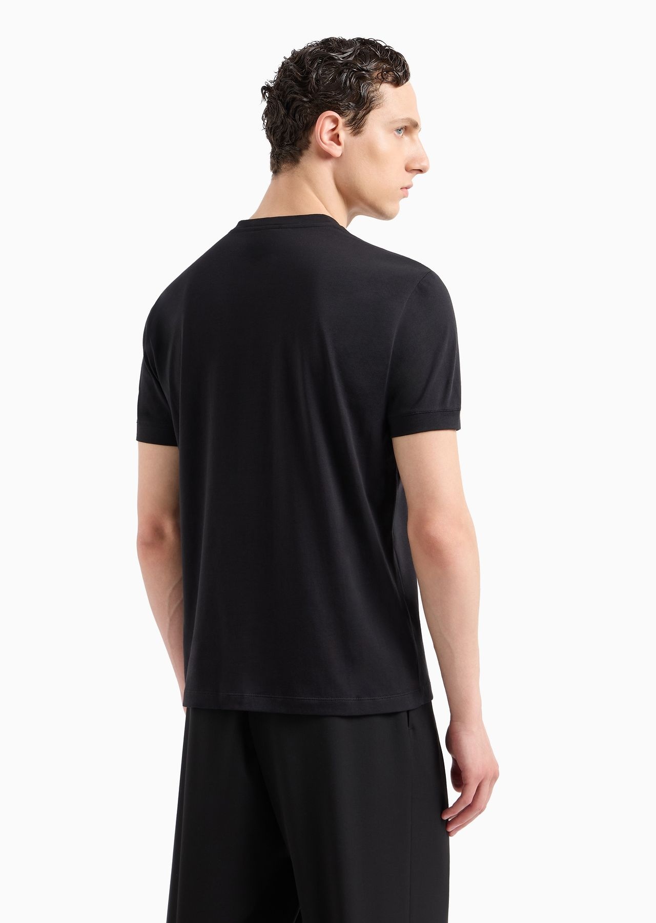 Borgonuovo 11 crew-neck T-shirt in Pima cotton jersey - 3
