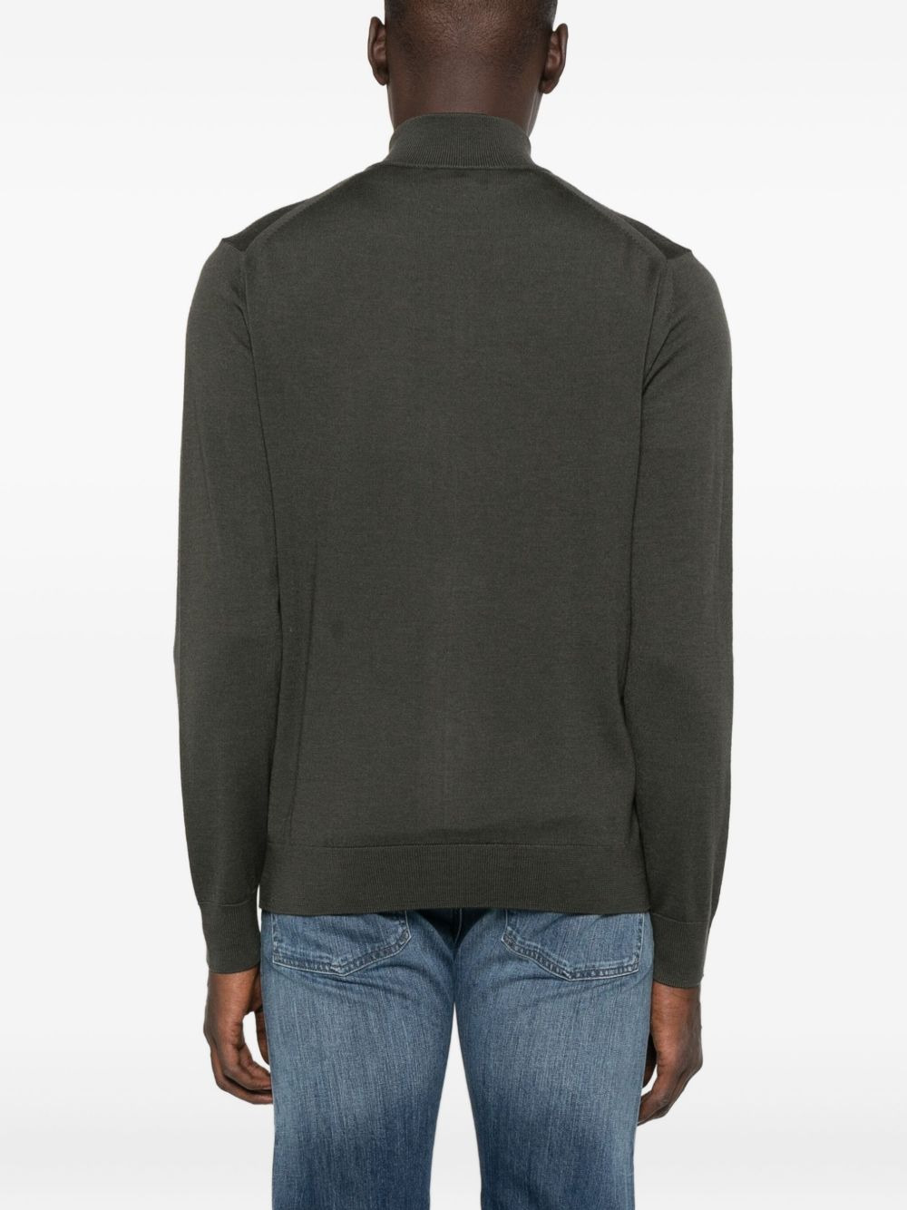 zip-up wool sweater - 4