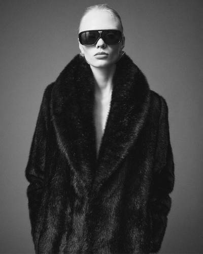 SAINT LAURENT coat in animal-free fur outlook
