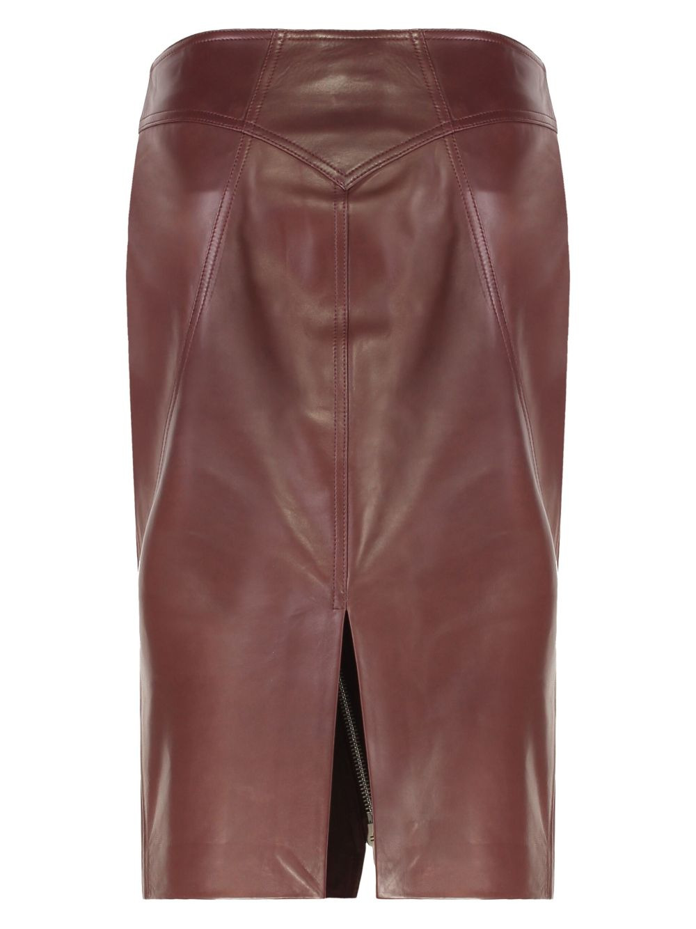 zip-pocket leather skirt - 2