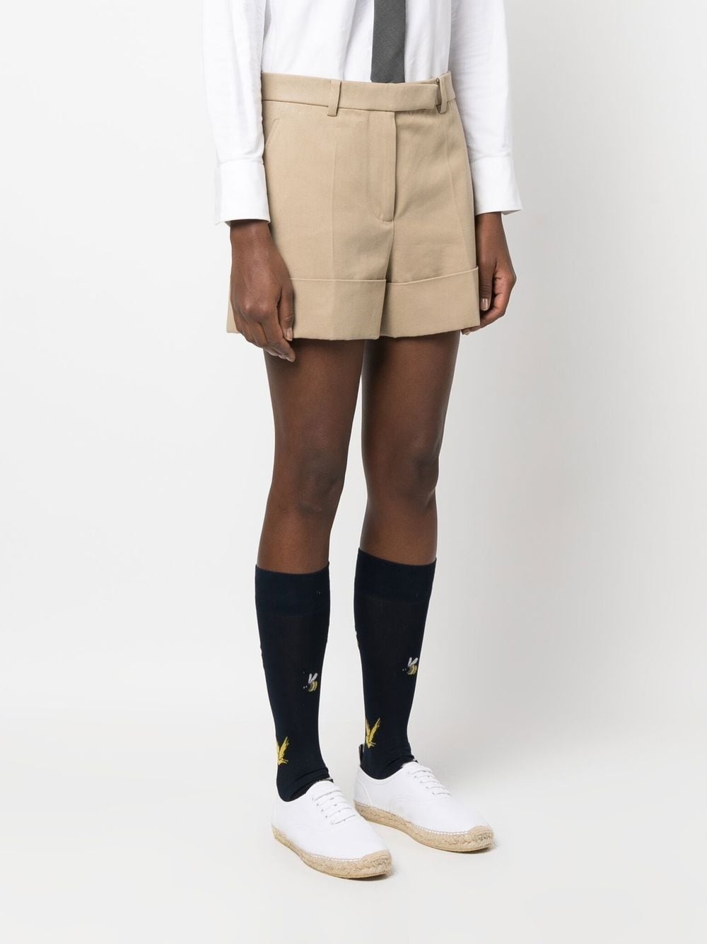 grosgrain-loop tailored shorts - 3