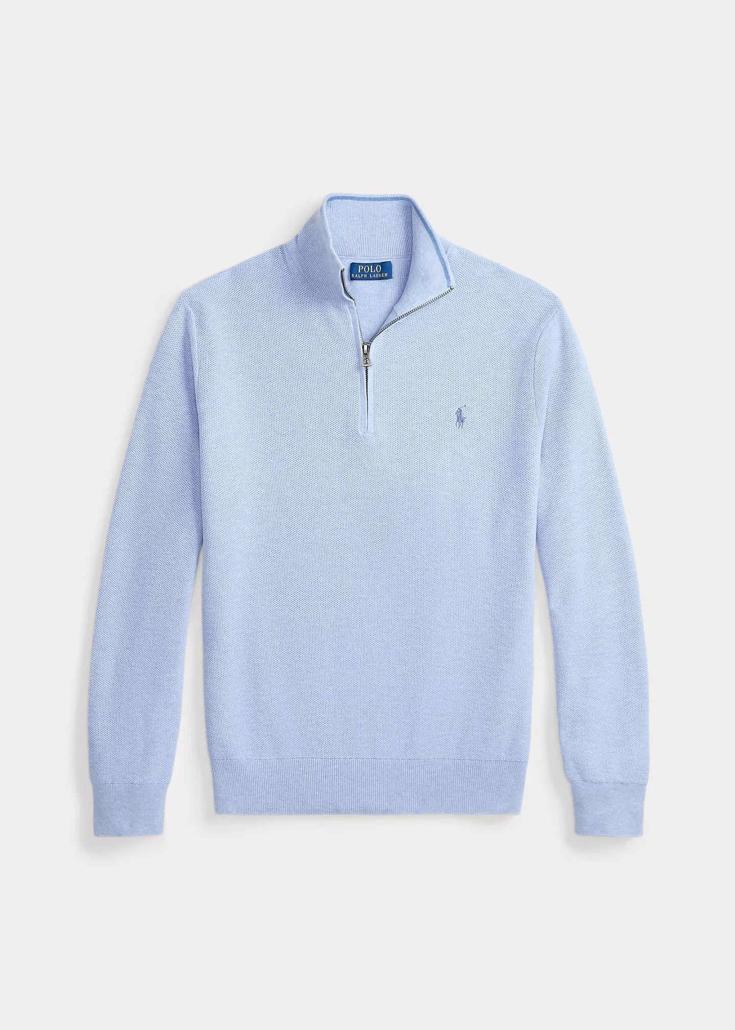 Mesh-Knit Cotton Quarter-Zip Sweater - 1