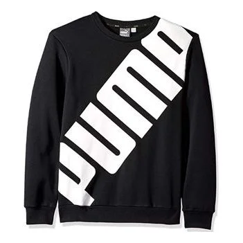 PUMA logo Printed Sports Pullover Fleece Black 855069-01 - 1