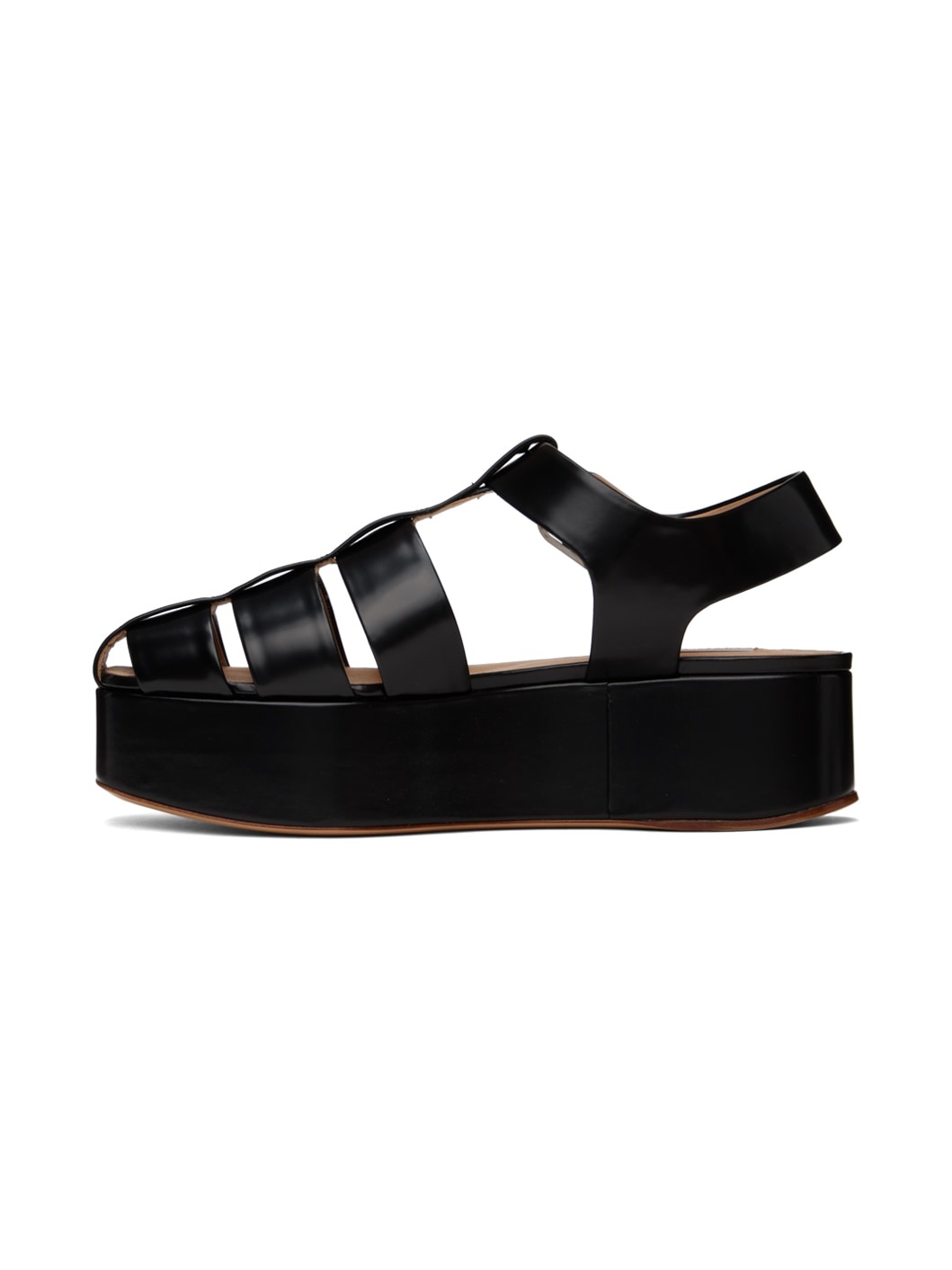Black Mila Plateau Sandals - 3