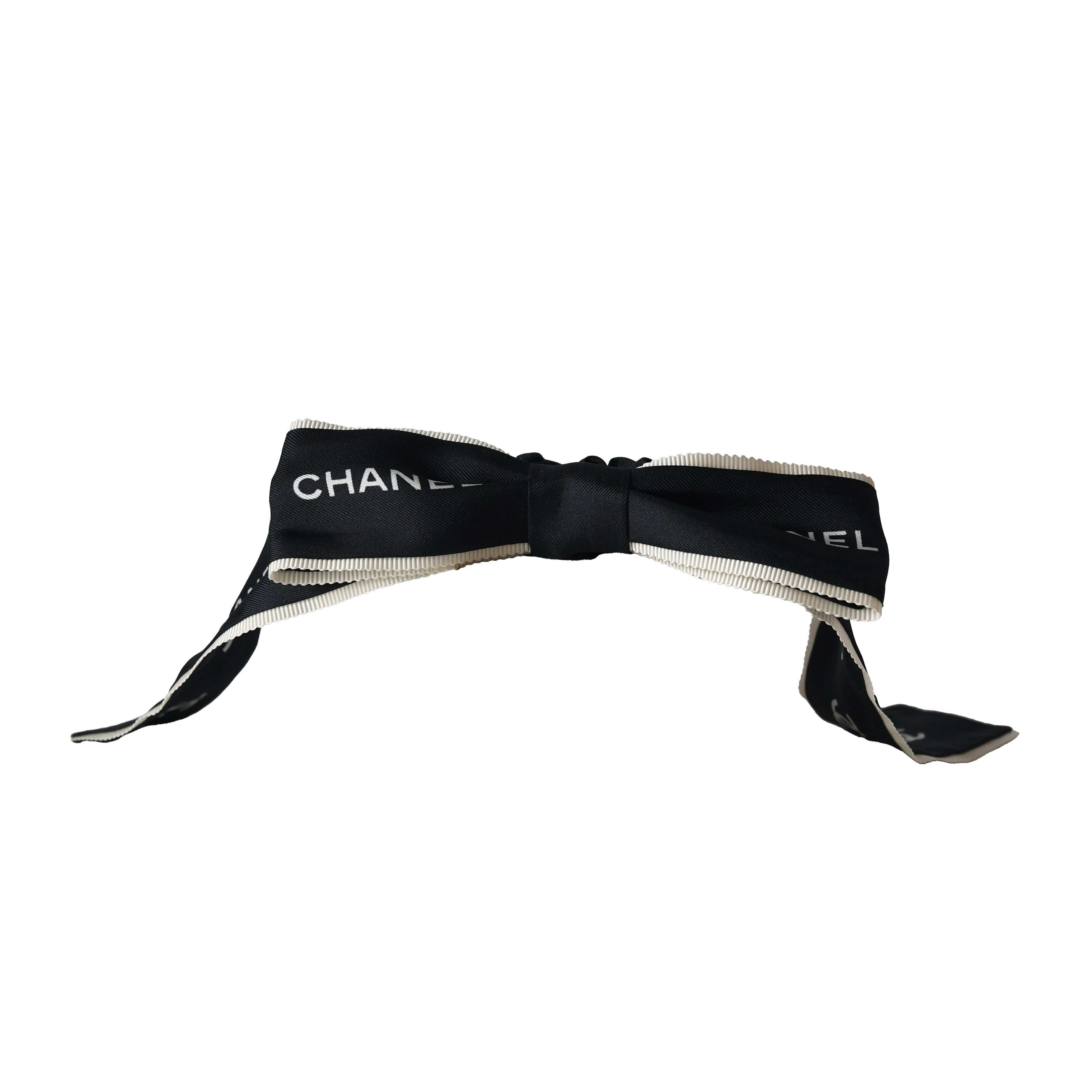 Chanel CC Silk Hair Tie Black - 3