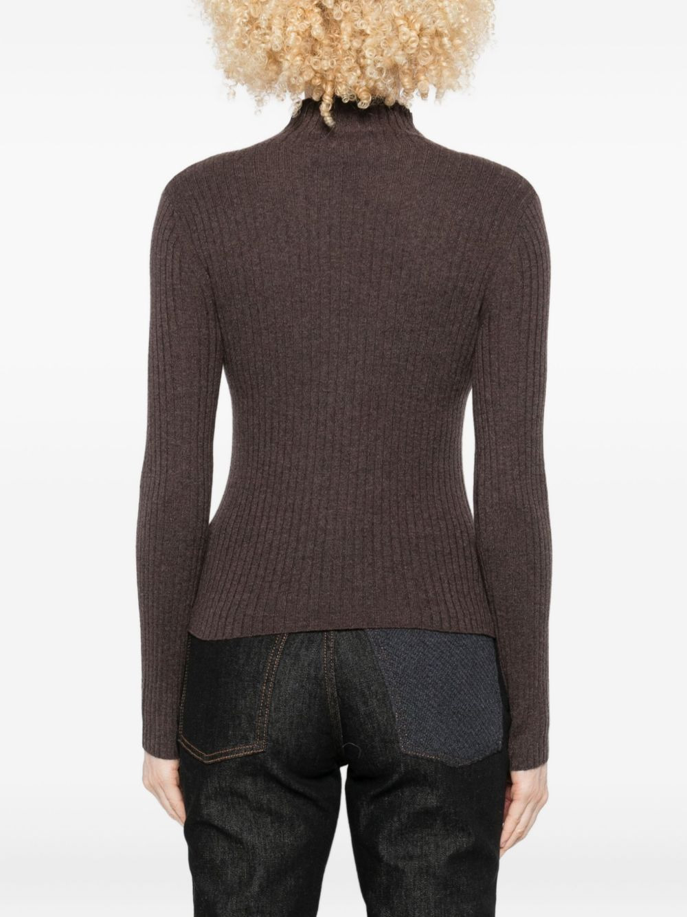 ribbed high-neck sweater - 4