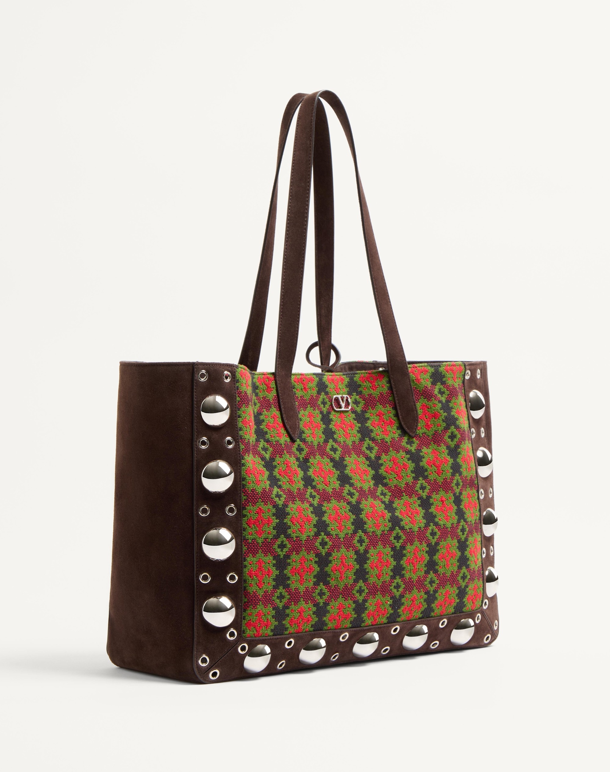 VALENTINO GARAVANI NELLCÔTE LARGE SHOPPING BAG IN JACQUARD FABRIC - 3