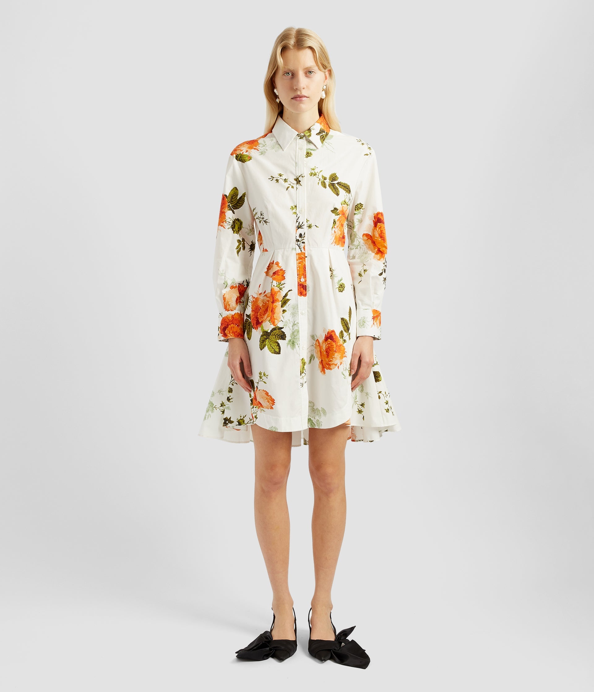 送料込/関税込■ERDEM■フローラルコットンポプリンミニドレス Erdem MINI SHIRT DRESS | REVERSIBLE