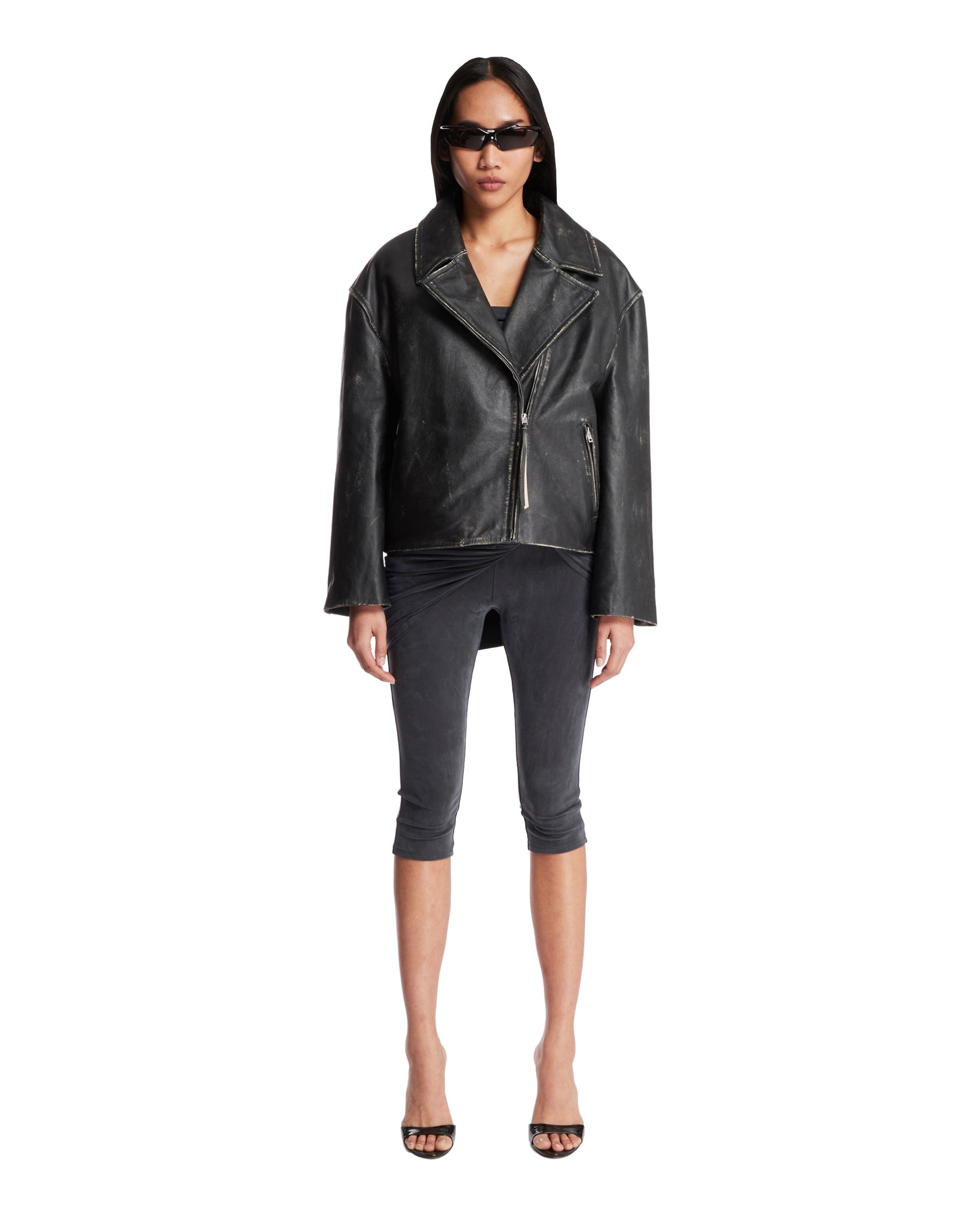 Acne Studios Black Oversized Biker Jacket | antonia | REVERSIBLE