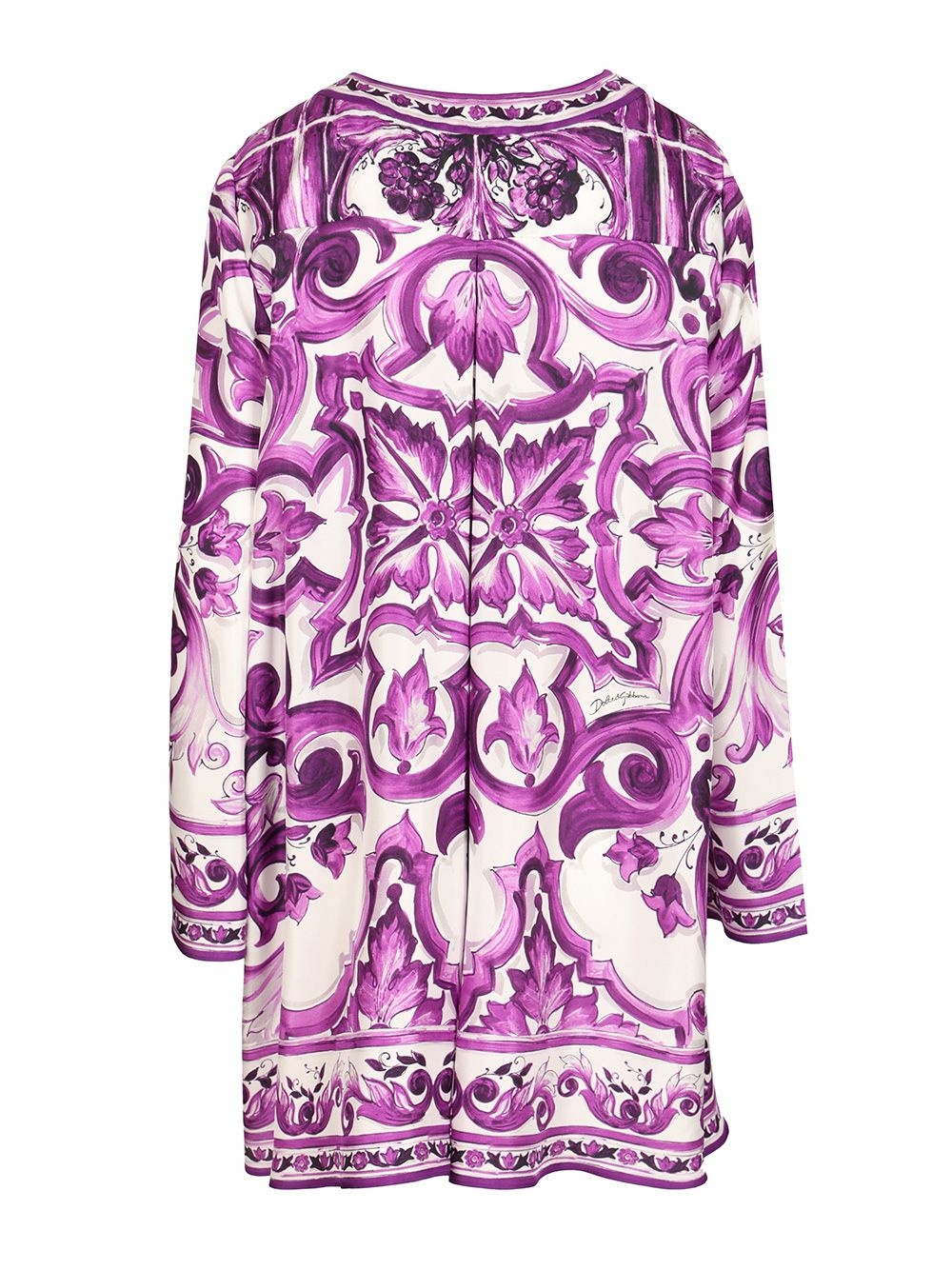 Maiolica Print Twill Dress Dresses Violet - 2
