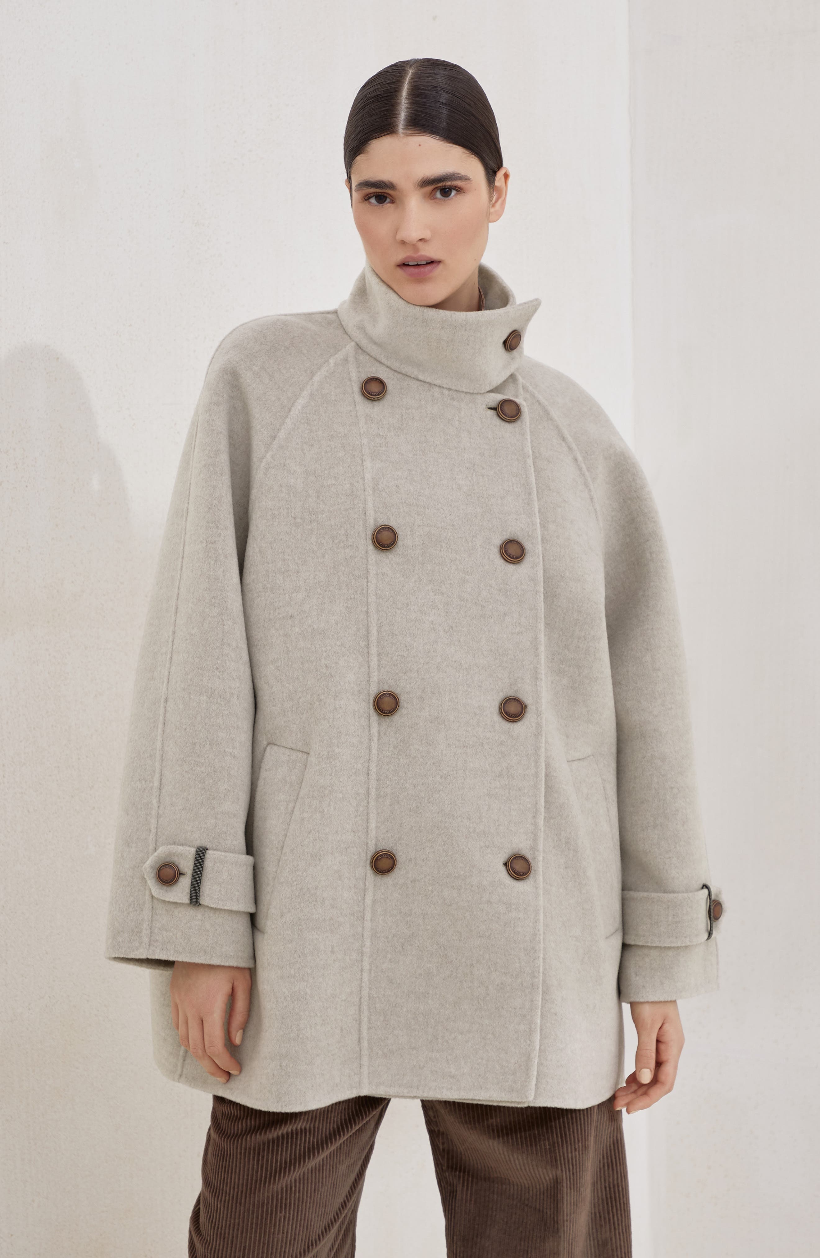 Brunello Cucinelli Hand-finished Caban jacket in Cool Beige at Nordstrom - 2