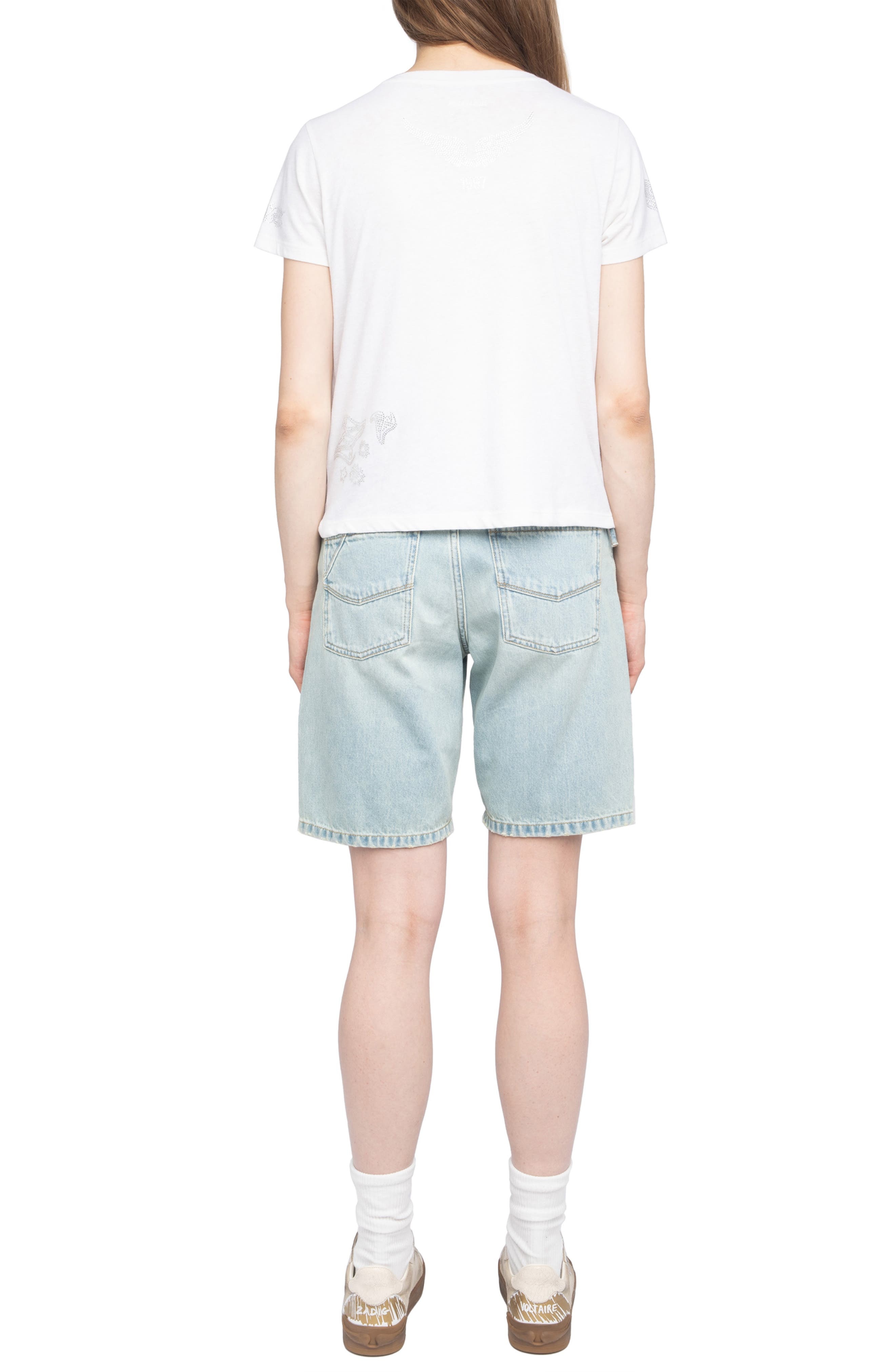 Zadig & Voltaire Alys Multicusto Strass Rhinestone Graphic T-Shirt in Judo at Nordstrom - 6