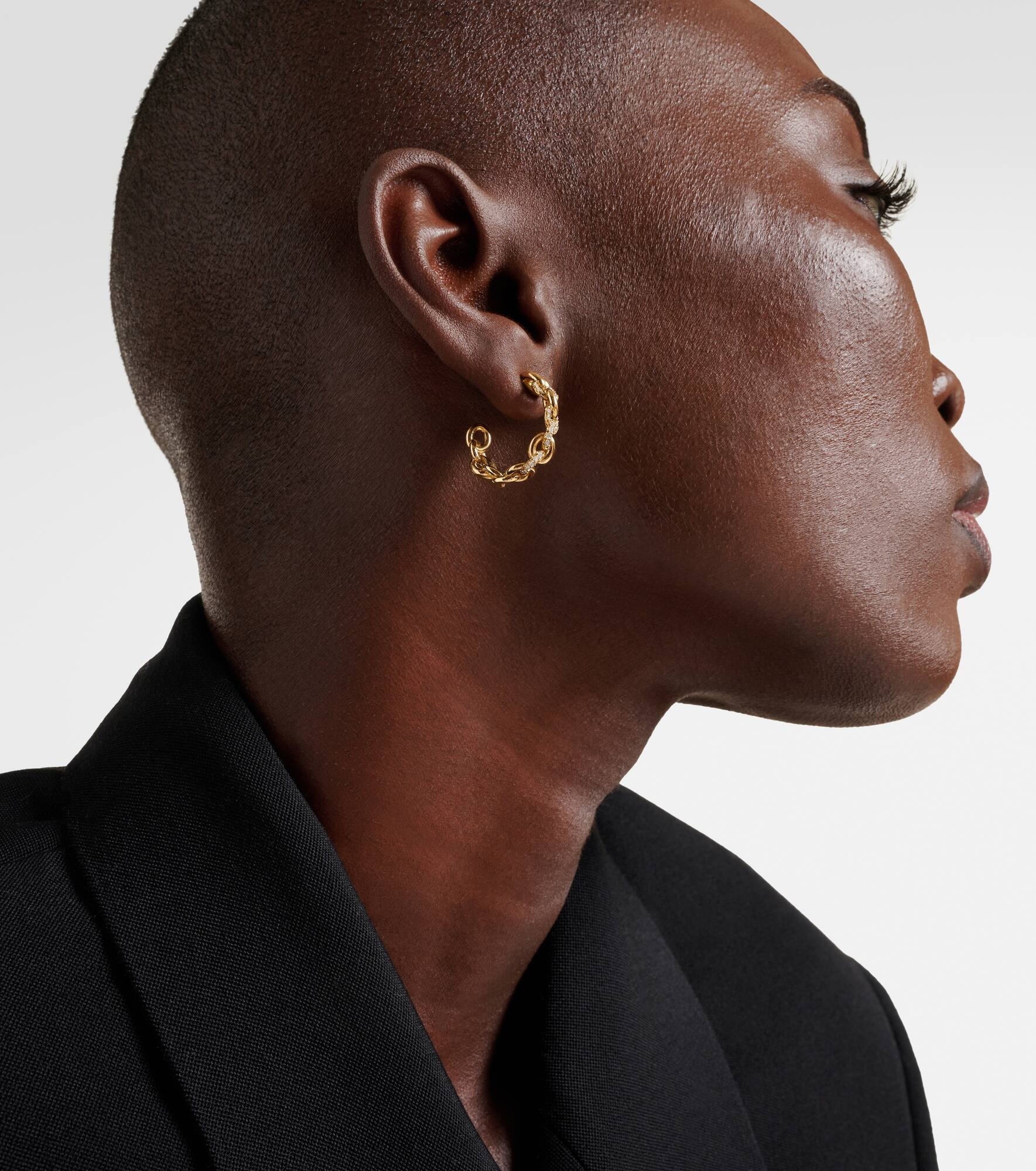 Fused Serpens 18kt gold earrings with diamonds - 3