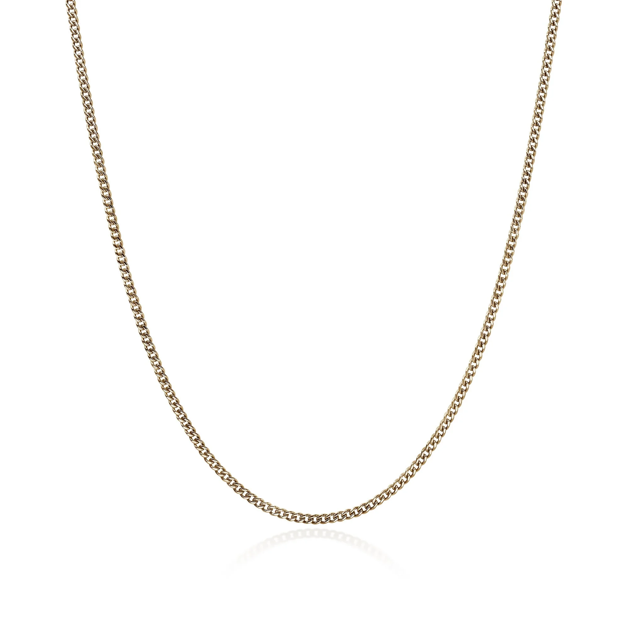Curb Chain Necklace, Gold, 2.1MM - 1