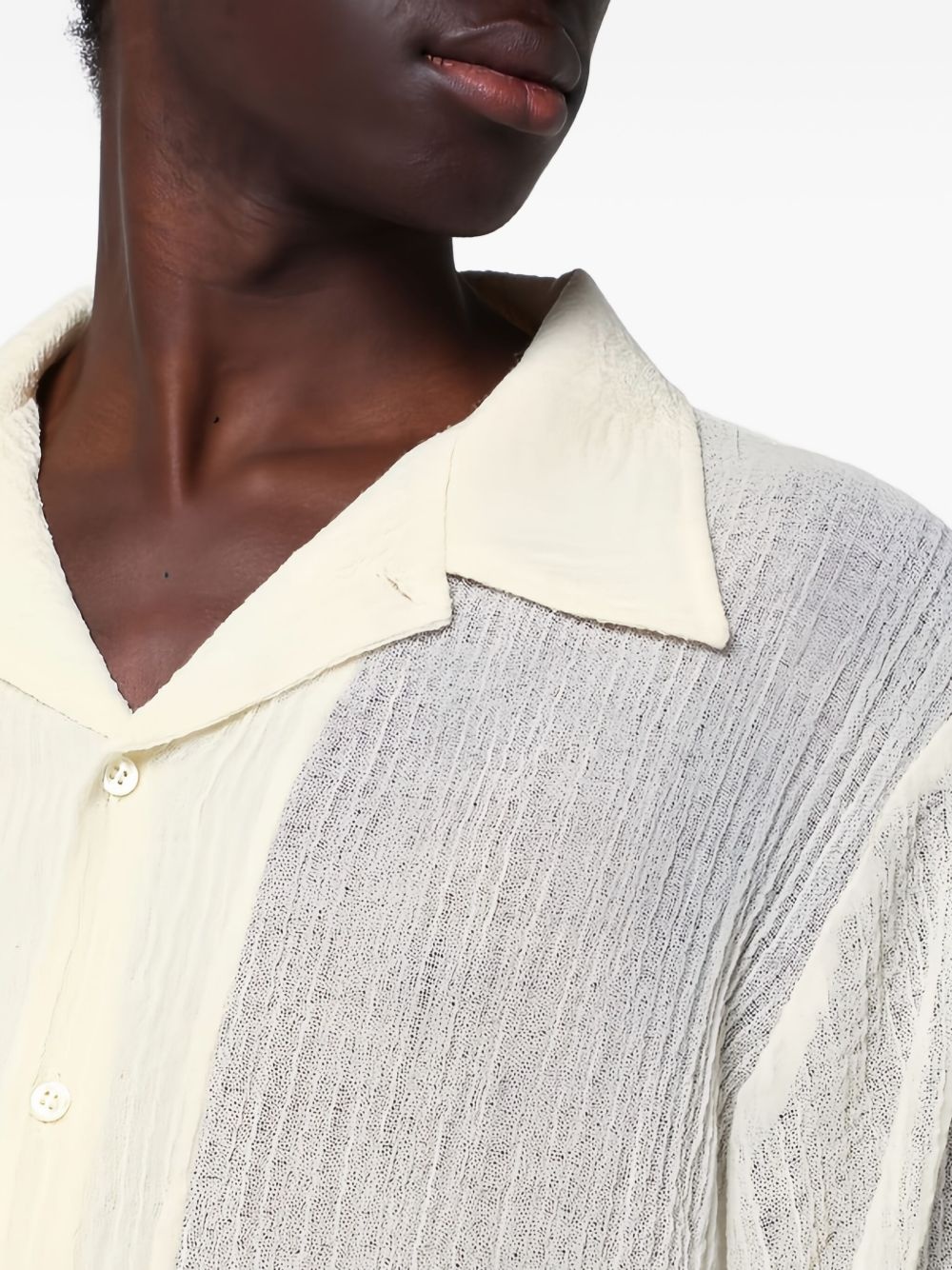 textured long-sleeved shirt - 4