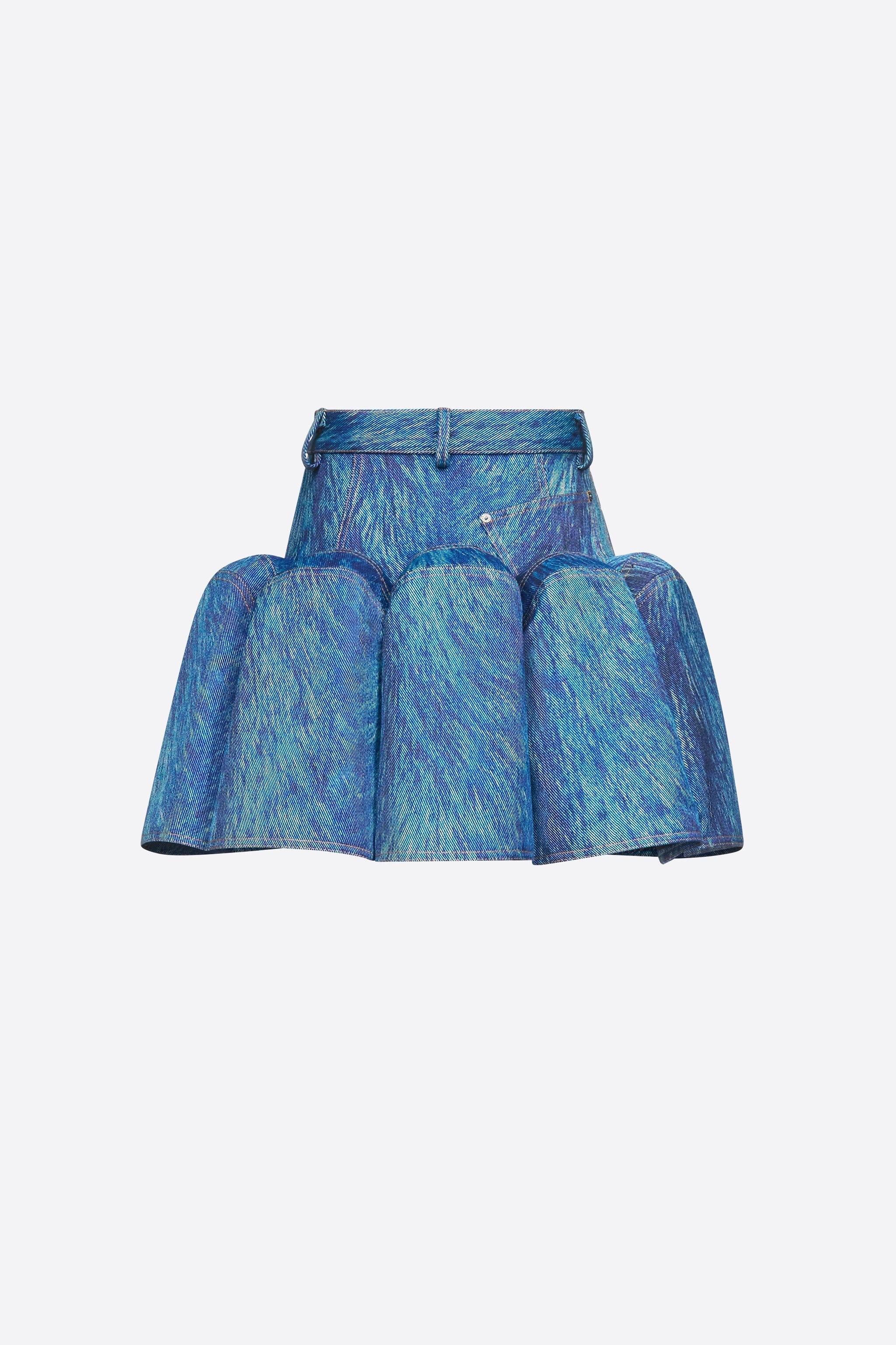 FUR PRINTED GODET MINI SKIRT - 2