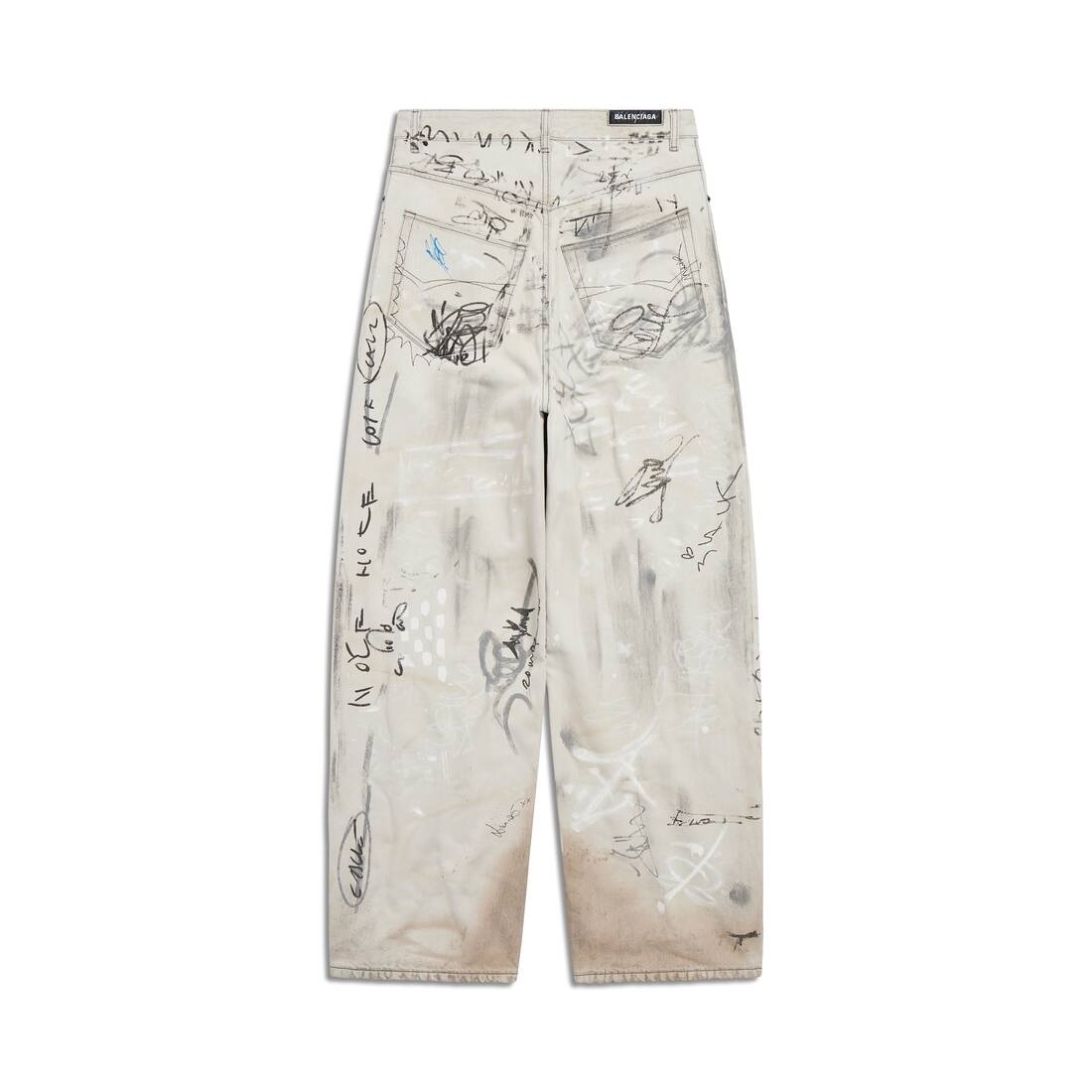 BALENCIAGA Graffiti Baggy Pants in Black