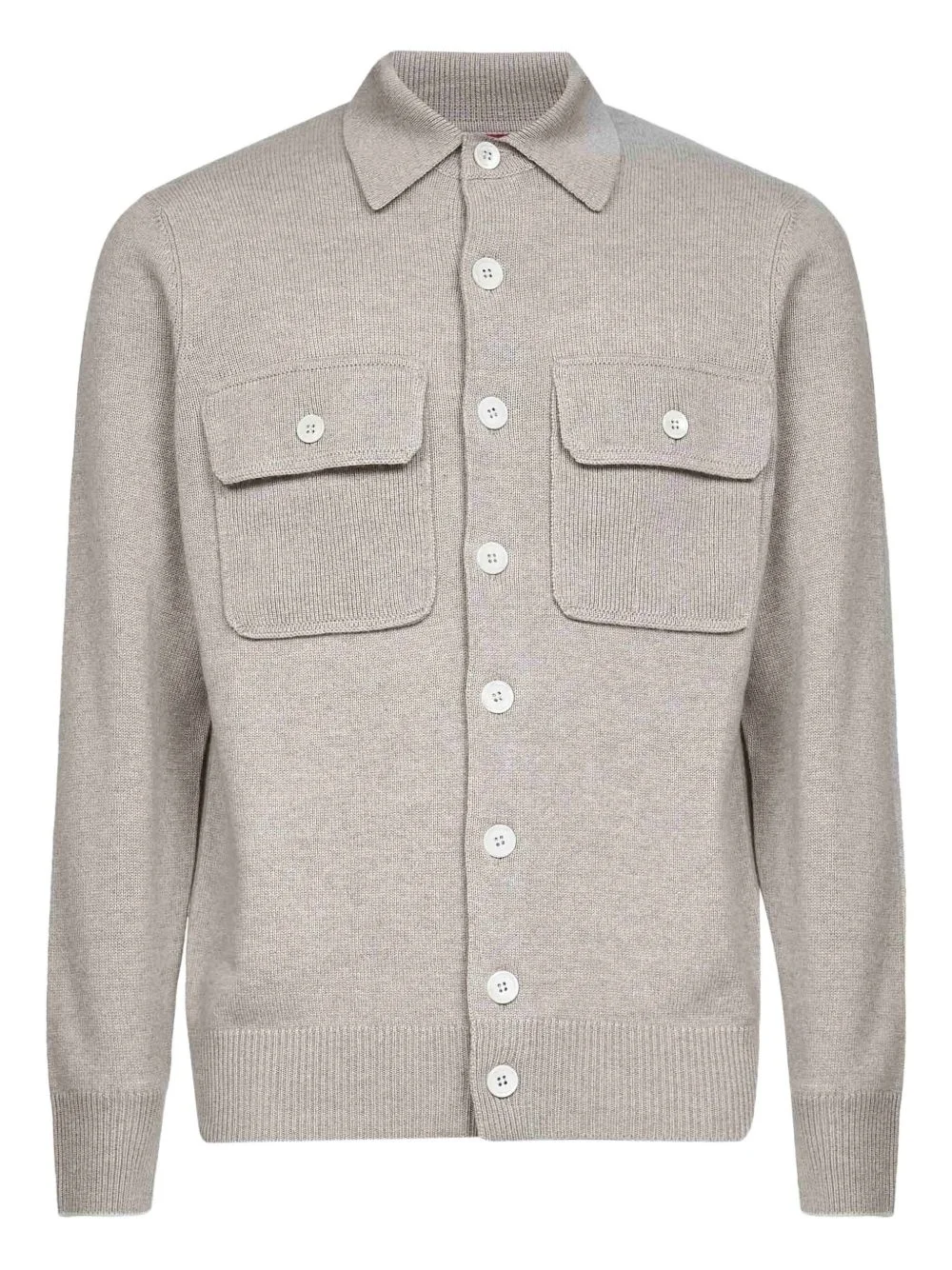 ribbed buttoned overshirt - 1