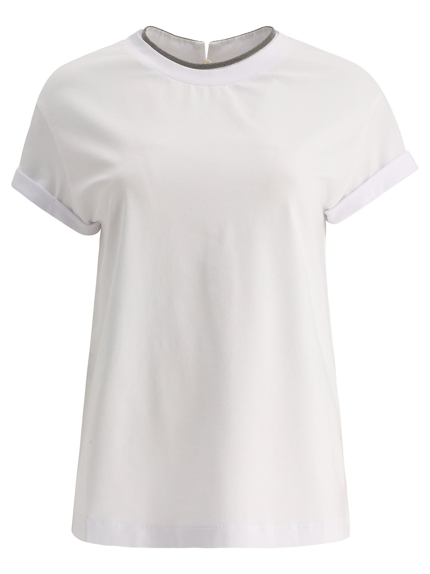 Brunello Cucinelli Cotton Jersey T-shirt With Precious Faux Layering - 1