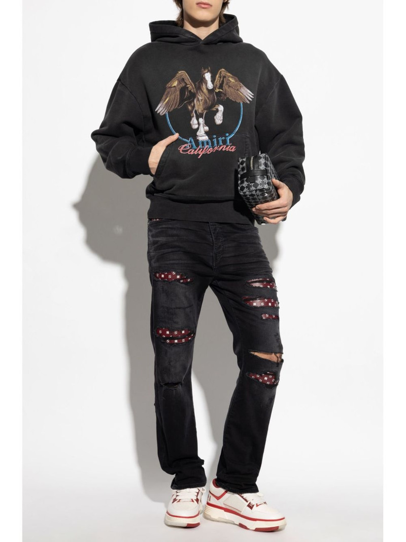 AMIRI distressed bandana-detail jeans outlook