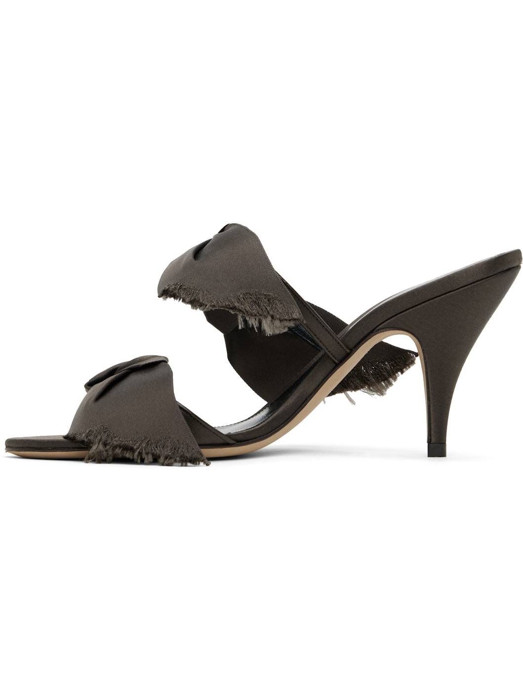 Brown Vika Knot Heeled Sandals - 3