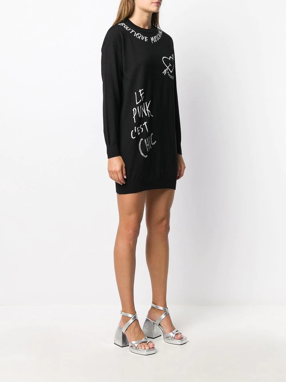 slogan print jumper dress - 3