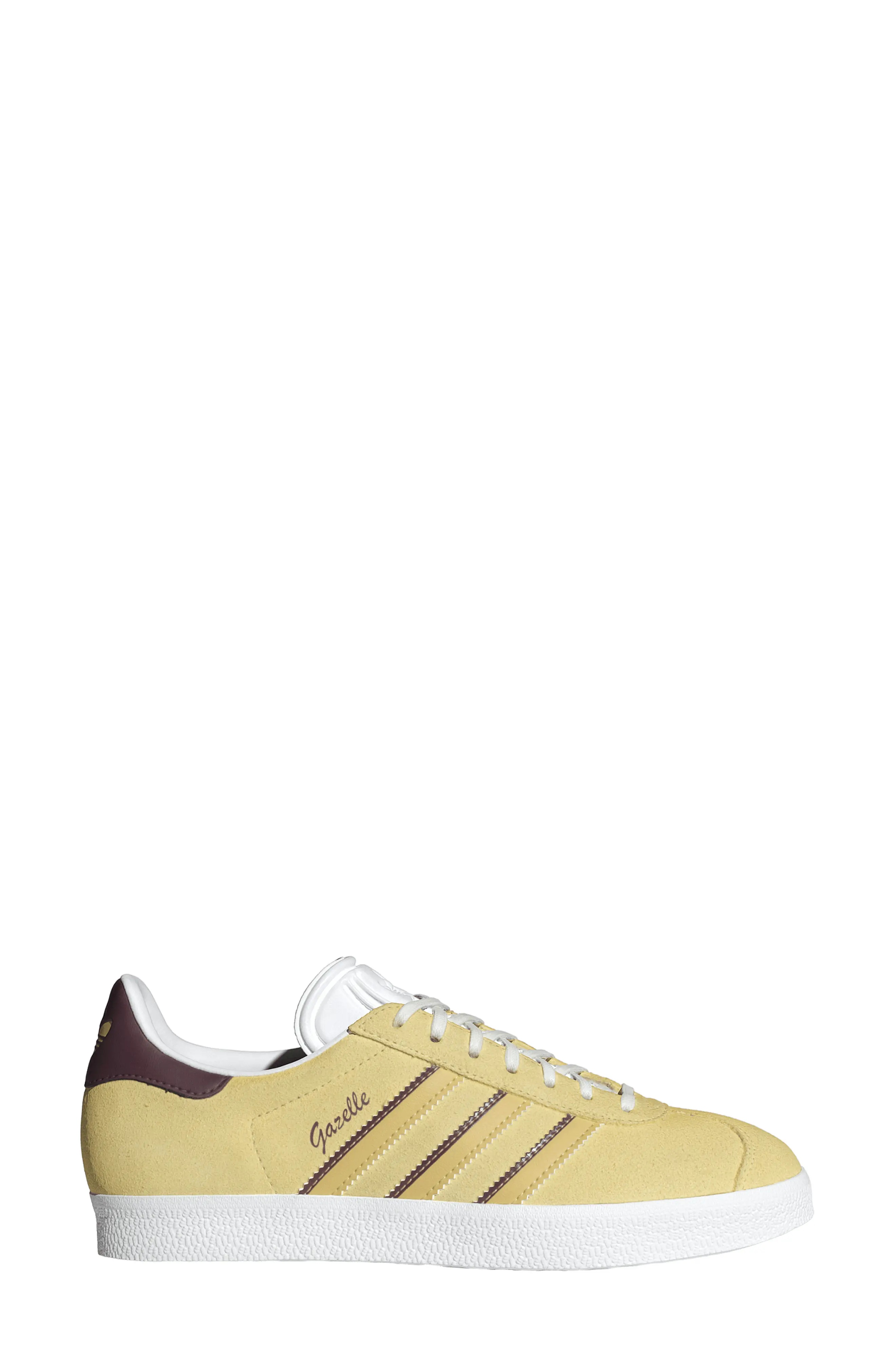 Gazelle Sneaker in Almost Yellow/Oat/Maroon - 3